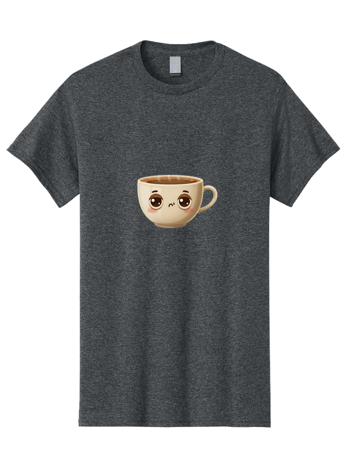 Sad-Coffee-Cup Men'S Graphic Tee, 100% Cotton, Comfortable Casual Summer Wear, Machine Washable, Cartoon Coffee Cup, Sad Face, Coffee Drink, Kawaii Character, Adorable Illustration, Coffee Break, Beverage Mug, Emotional Expression Bac381 10