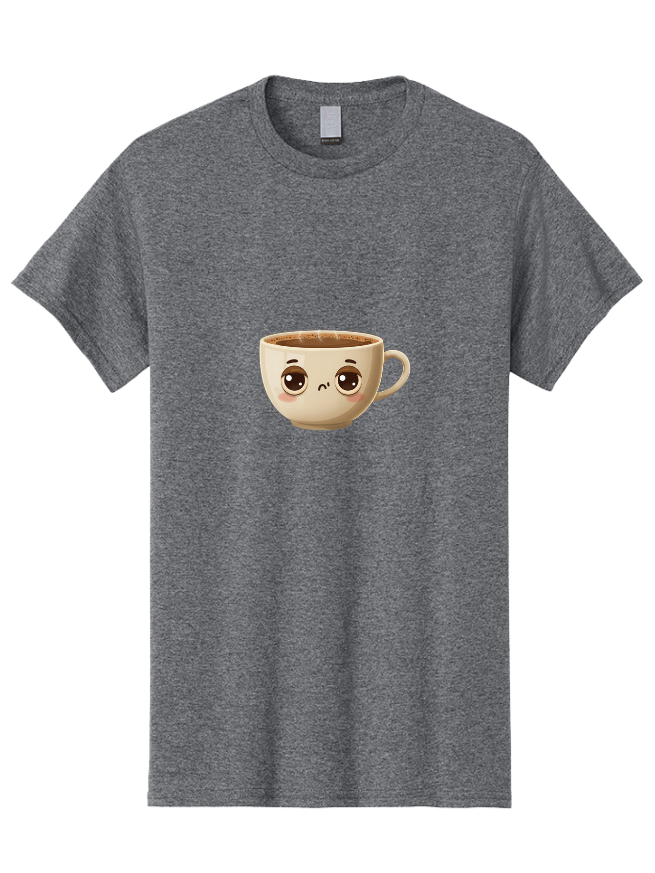 Sad-Coffee-Cup Men'S Graphic Tee, 100% Cotton, Comfortable Casual Summer Wear, Machine Washable, Cartoon Coffee Cup, Sad Face, Coffee Drink, Kawaii Character, Adorable Illustration, Coffee Break, Beverage Mug, Emotional Expression Bac381 15