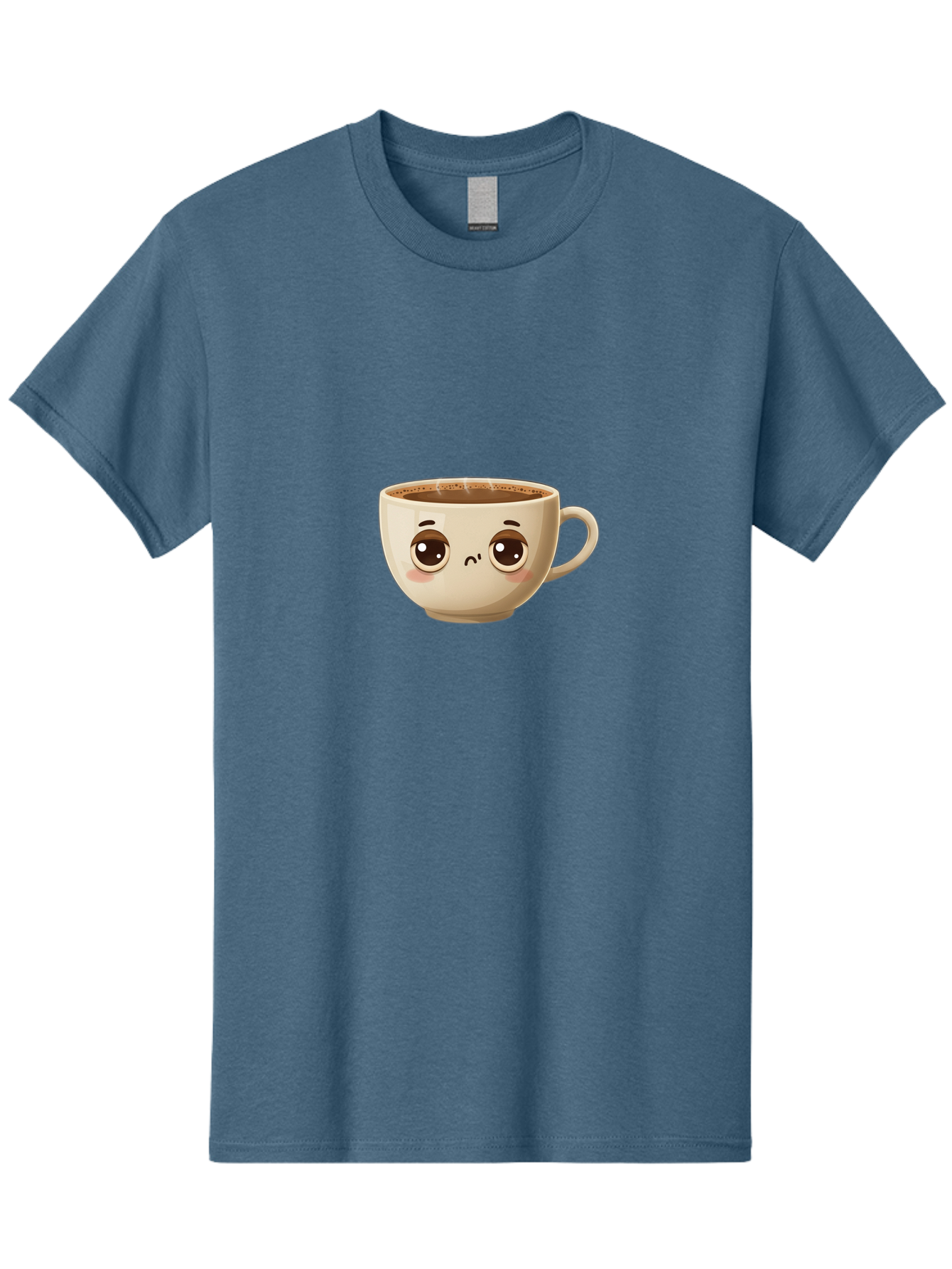 Sad-Coffee-Cup Men'S Graphic Tee, 100% Cotton, Comfortable Casual Summer Wear, Machine Washable, Cartoon Coffee Cup, Sad Face, Coffee Drink, Kawaii Character, Adorable Illustration, Coffee Break, Beverage Mug, Emotional Expression Bac381 3