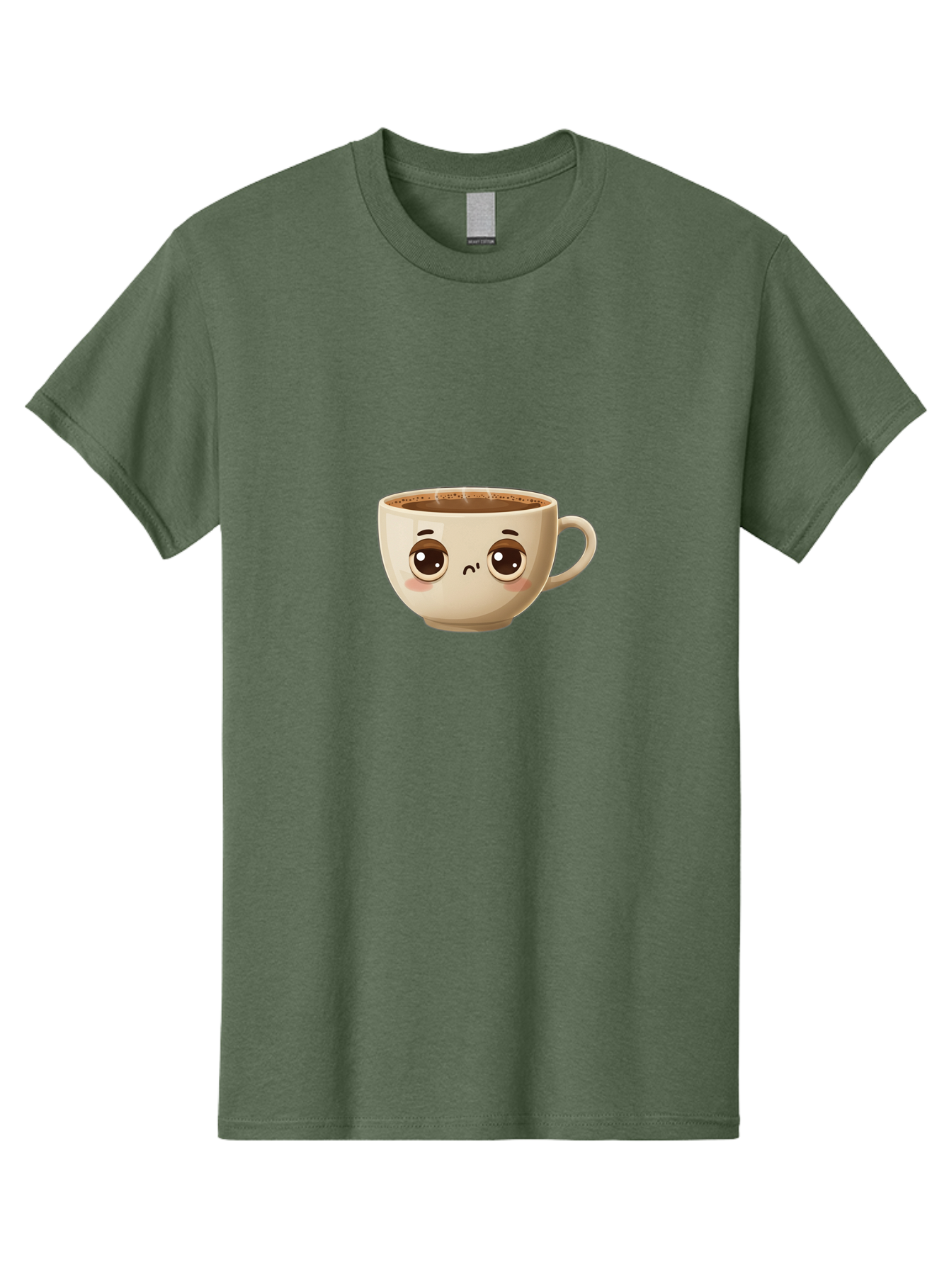 Sad-Coffee-Cup Men'S Graphic Tee, 100% Cotton, Comfortable Casual Summer Wear, Machine Washable, Cartoon Coffee Cup, Sad Face, Coffee Drink, Kawaii Character, Adorable Illustration, Coffee Break, Beverage Mug, Emotional Expression Bac381 13