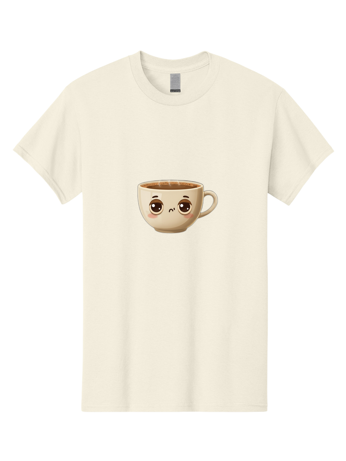 Sad-Coffee-Cup Men'S Graphic Tee, 100% Cotton, Comfortable Casual Summer Wear, Machine Washable, Cartoon Coffee Cup, Sad Face, Coffee Drink, Kawaii Character, Adorable Illustration, Coffee Break, Beverage Mug, Emotional Expression Bac381 9