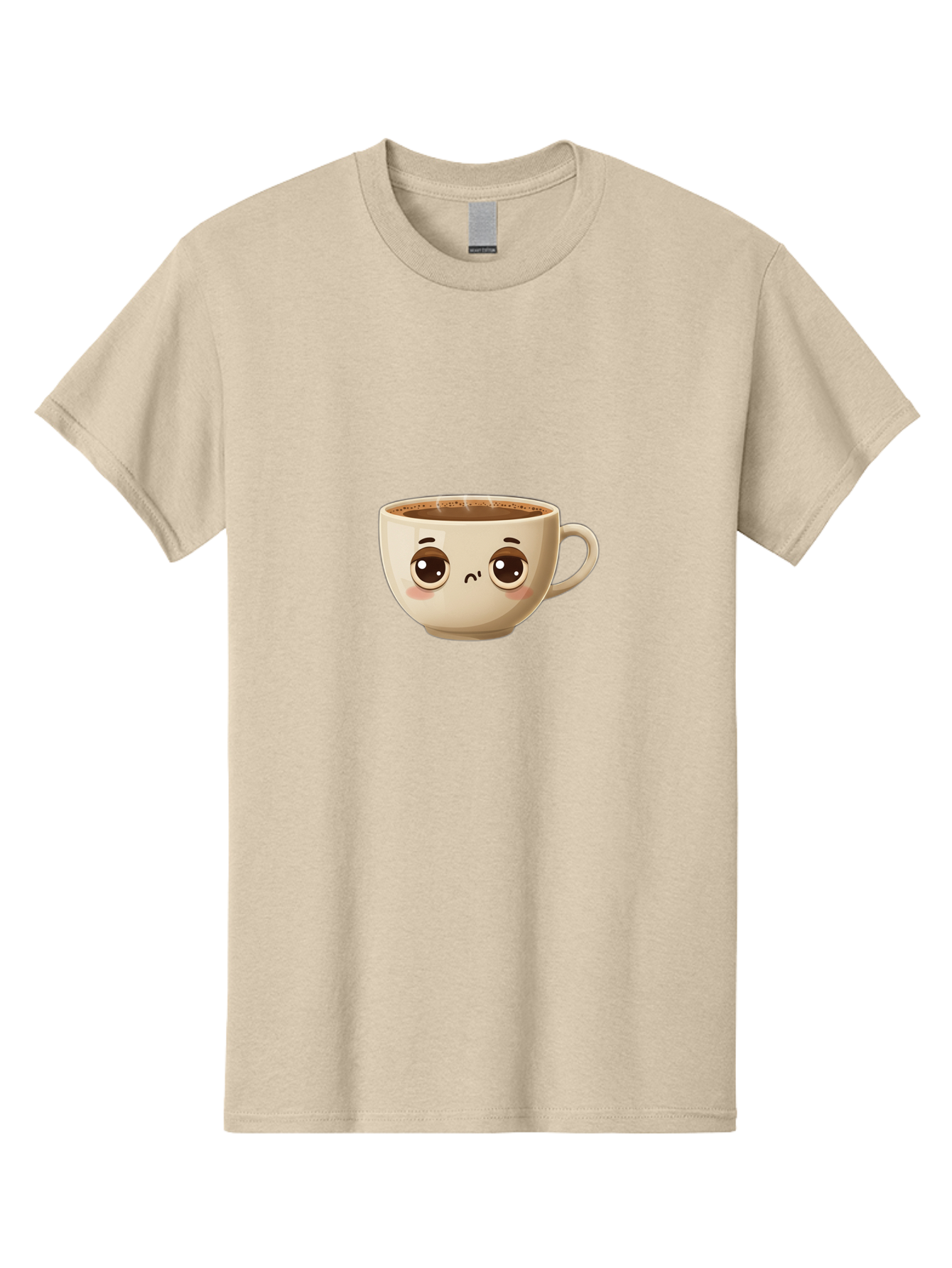 Sad-Coffee-Cup Men'S Graphic Tee, 100% Cotton, Comfortable Casual Summer Wear, Machine Washable, Cartoon Coffee Cup, Sad Face, Coffee Drink, Kawaii Character, Adorable Illustration, Coffee Break, Beverage Mug, Emotional Expression Bac381 14
