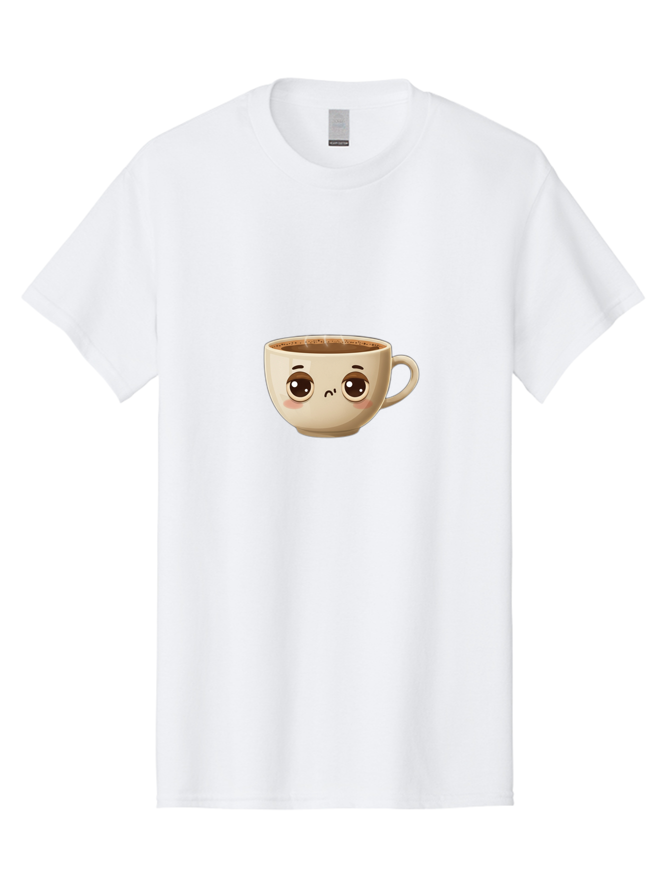 Sad-Coffee-Cup Men'S Graphic Tee, 100% Cotton, Comfortable Casual Summer Wear, Machine Washable, Cartoon Coffee Cup, Sad Face, Coffee Drink, Kawaii Character, Adorable Illustration, Coffee Break, Beverage Mug, Emotional Expression Bac381 6