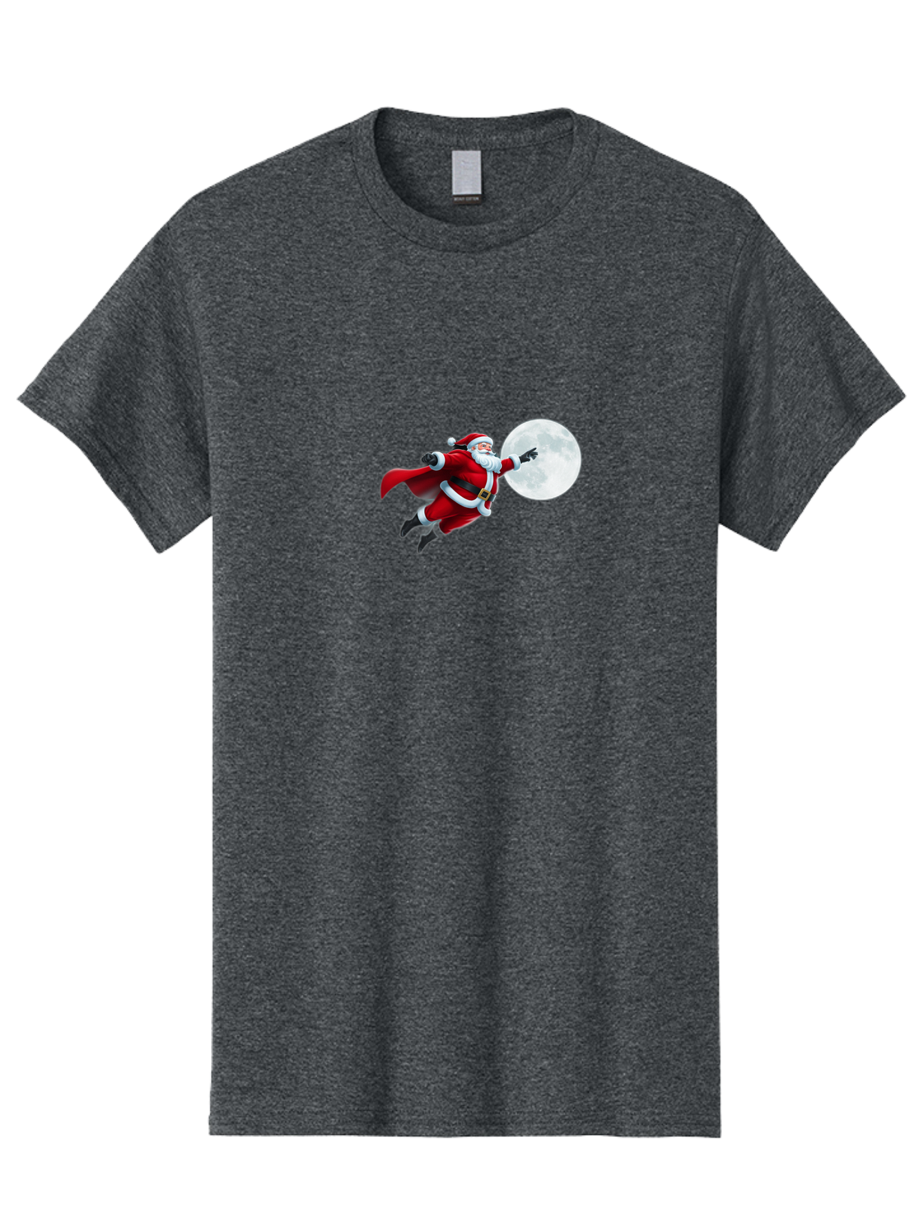Santa-Claus-1 Men'S Graphic Tee, 100% Cotton, Comfortable Casual Summer Wear, Machine Washable, Santa Claus Flying Through Space, Holding A Gun, Full Moon, Christmas Icon, Festive Character, Holiday Cheer, Jolly Old Man, Gift Giving, Red Suit, Bac391 8