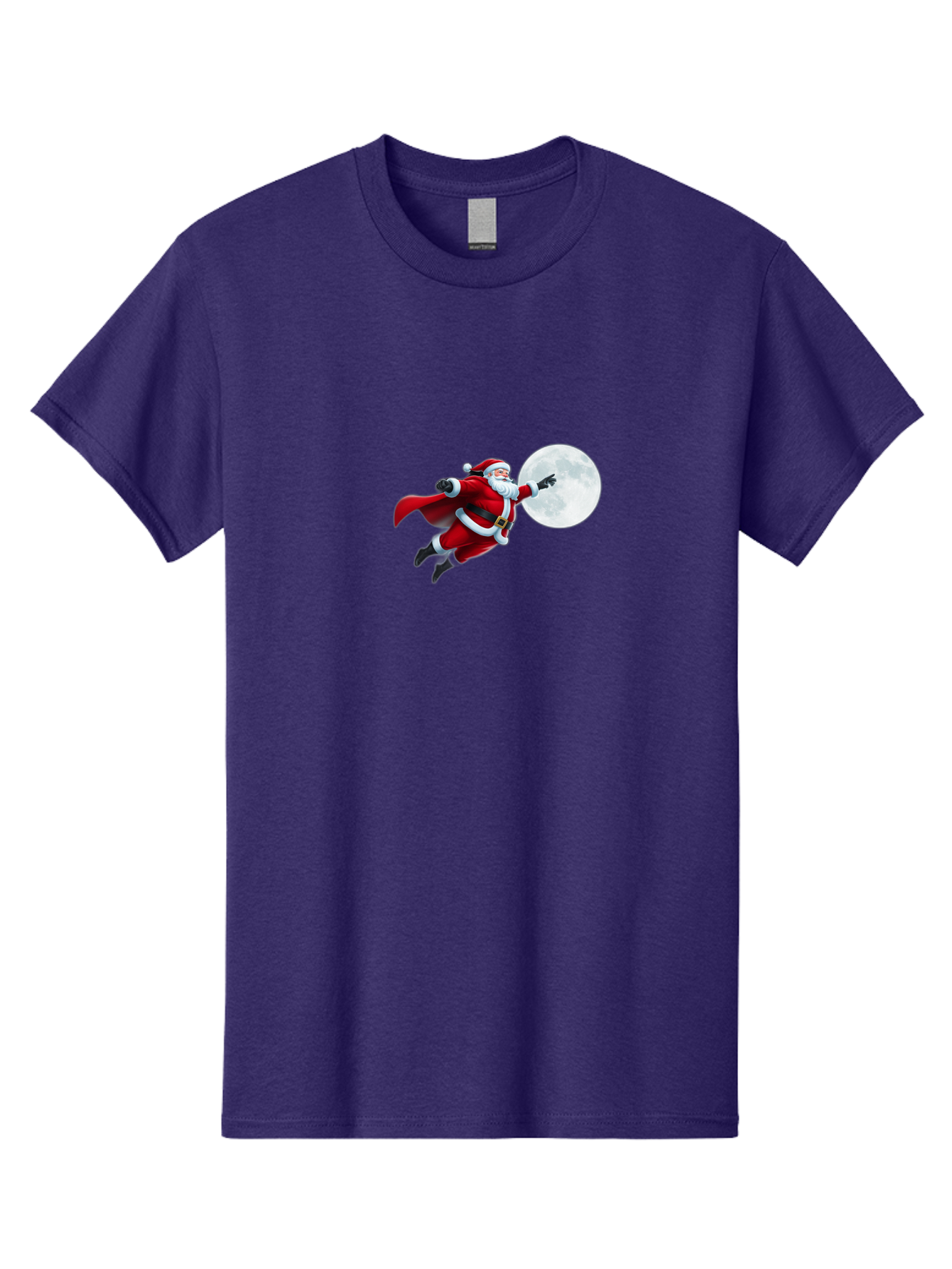 Santa-Claus-1 Men'S Graphic Tee, 100% Cotton, Comfortable Casual Summer Wear, Machine Washable, Santa Claus Flying Through Space, Holding A Gun, Full Moon, Christmas Icon, Festive Character, Holiday Cheer, Jolly Old Man, Gift Giving, Red Suit, Bac391 4