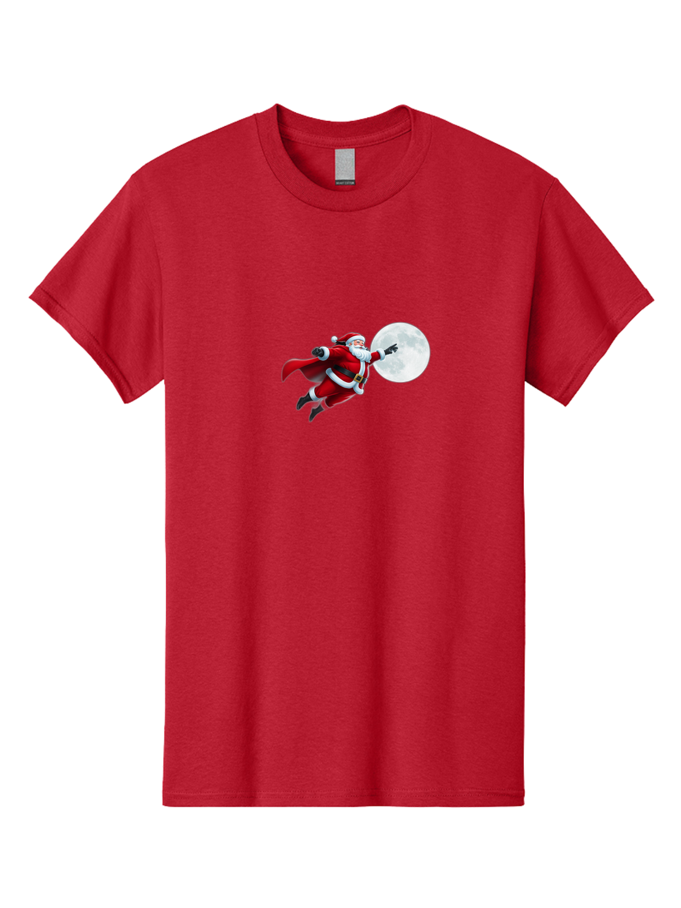 Santa-Claus-1 Men'S Graphic Tee, 100% Cotton, Comfortable Casual Summer Wear, Machine Washable, Santa Claus Flying Through Space, Holding A Gun, Full Moon, Christmas Icon, Festive Character, Holiday Cheer, Jolly Old Man, Gift Giving, Red Suit, Bac391 5