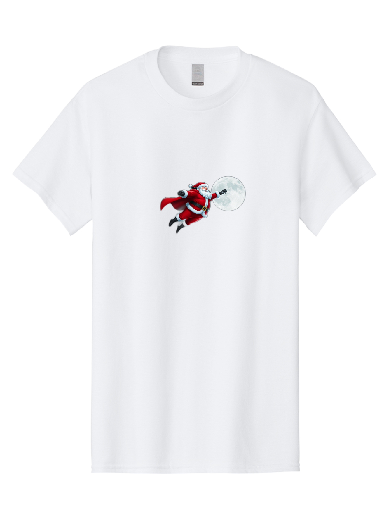 Santa-Claus-1 Men'S Graphic Tee, 100% Cotton, Comfortable Casual Summer Wear, Machine Washable, Santa Claus Flying Through Space, Holding A Gun, Full Moon, Christmas Icon, Festive Character, Holiday Cheer, Jolly Old Man, Gift Giving, Red Suit, Bac391 10