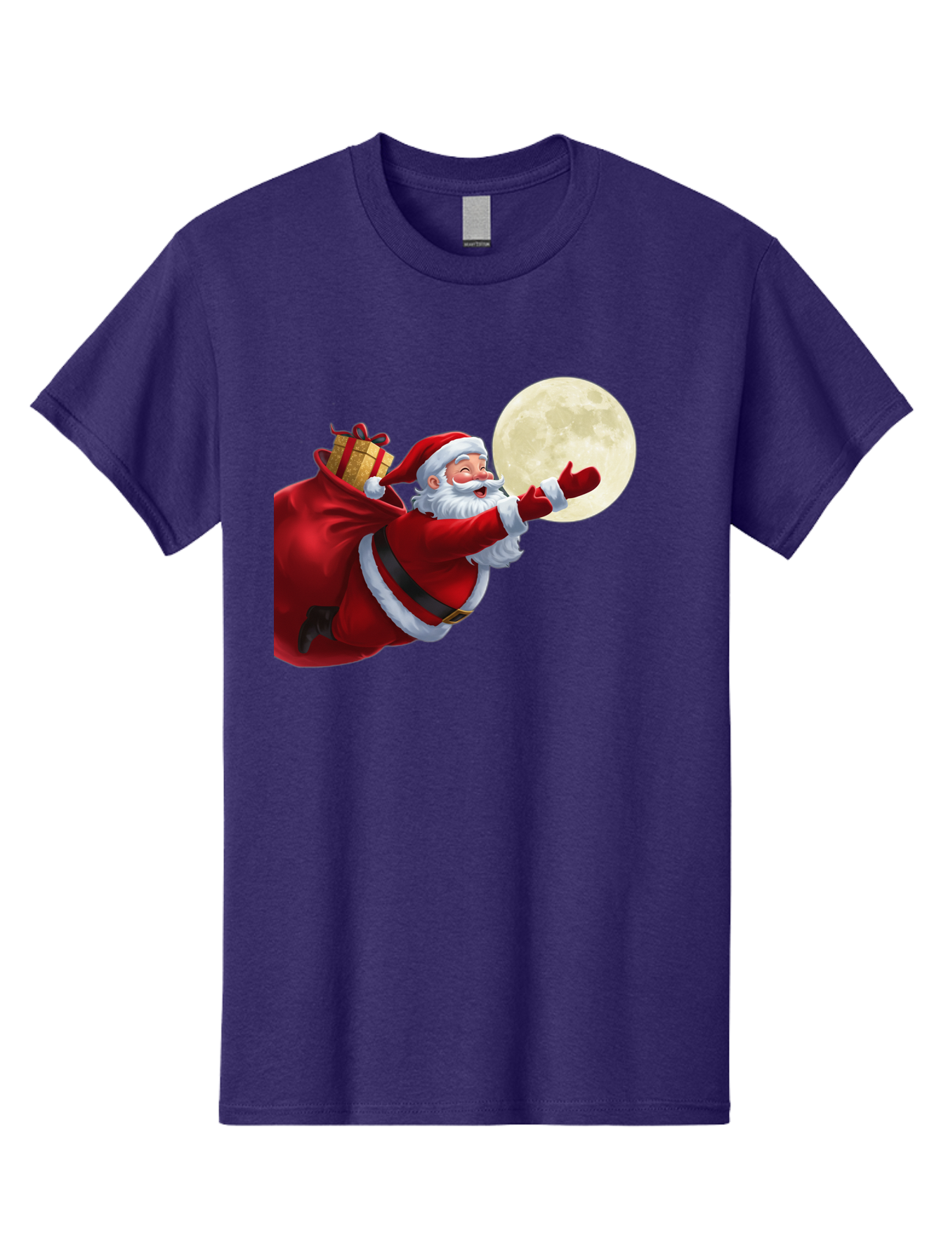Santa-Claus-2 Men'S Graphic Tee, 100% Cotton, Comfortable Casual Summer Wear, Machine Washable, Santa Claus, Gift Bag, Full Moon, Holiday Season, Christmas Magic, Jolly Old Elf, Festive Atmosphere, Red Suit, White Beard Bac392 10