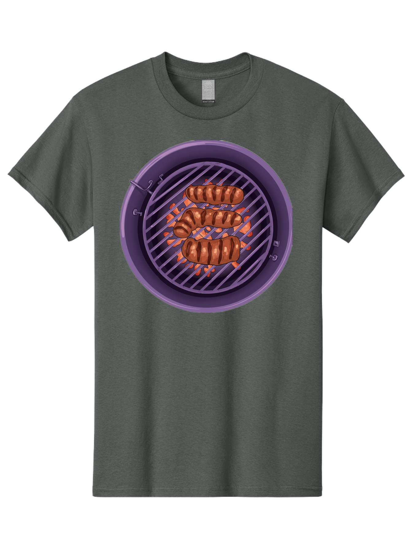 Sausages-On-Grill Men'S Graphic Tee, 100% Cotton, Comfortable Casual Summer Wear, Machine Washable, Sausages On Barbecue Grill, Grilled Sausages, Barbecue Cooking, Outdoor Cooking, Summer Food, Grilled Food, Food On Grill, Barbecue Grill Bac398 9