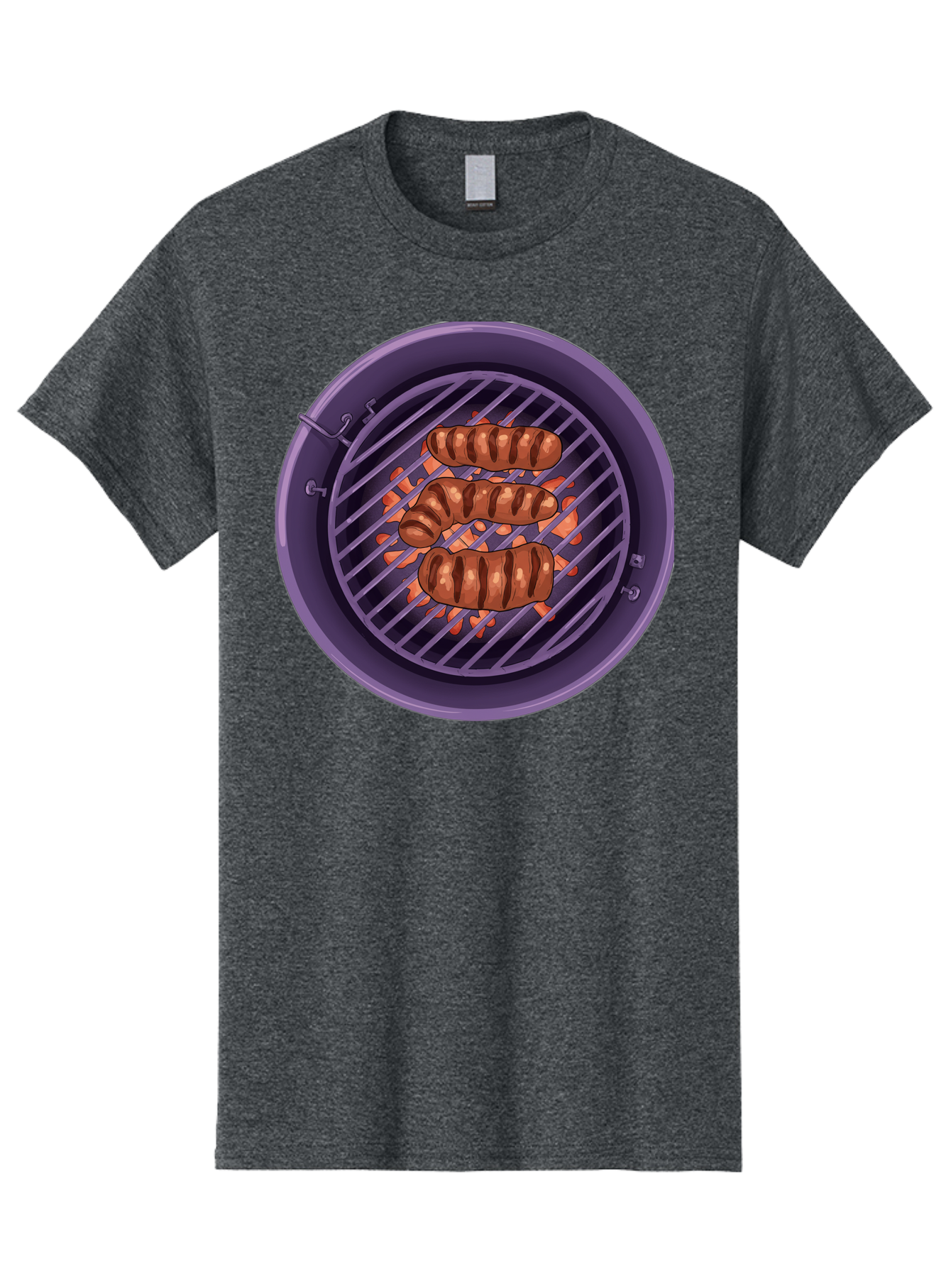Sausages-On-Grill Men'S Graphic Tee, 100% Cotton, Comfortable Casual Summer Wear, Machine Washable, Sausages On Barbecue Grill, Grilled Sausages, Barbecue Cooking, Outdoor Cooking, Summer Food, Grilled Food, Food On Grill, Barbecue Grill Bac398 4