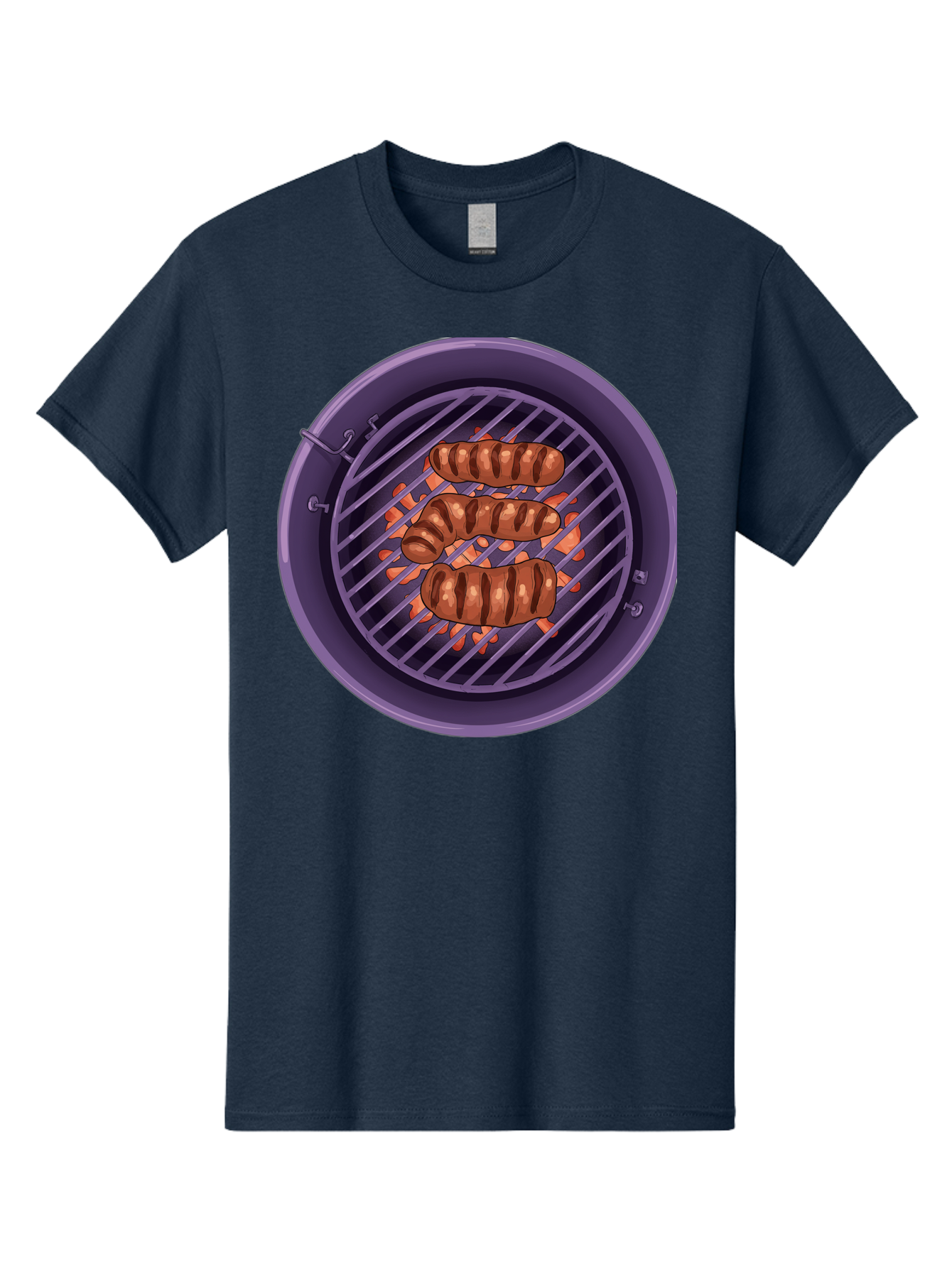 Sausages-On-Grill Men'S Graphic Tee, 100% Cotton, Comfortable Casual Summer Wear, Machine Washable, Sausages On Barbecue Grill, Grilled Sausages, Barbecue Cooking, Outdoor Cooking, Summer Food, Grilled Food, Food On Grill, Barbecue Grill Bac398 12