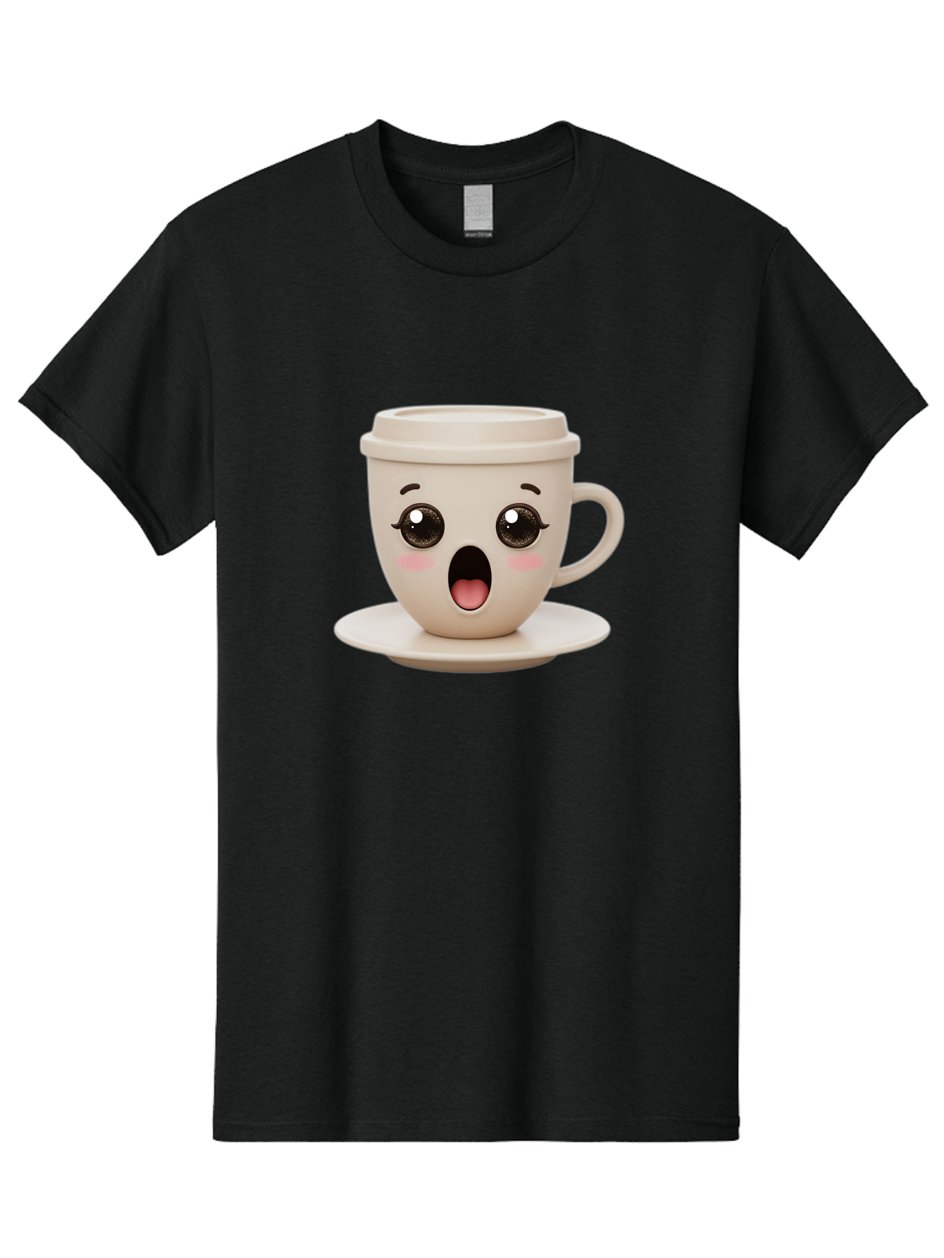 Shocked-Coffee-Cup Men'S Graphic Tee, 100% Cotton, Comfortable Casual Summer Wear, Machine Washable, Fun Coffee Cup, Surprised Expression, Coffee Break, Morning Pick-Me-Up, Kawaii Culture, Cute Face, Coffee Time, Coffee Lover Bac404 8