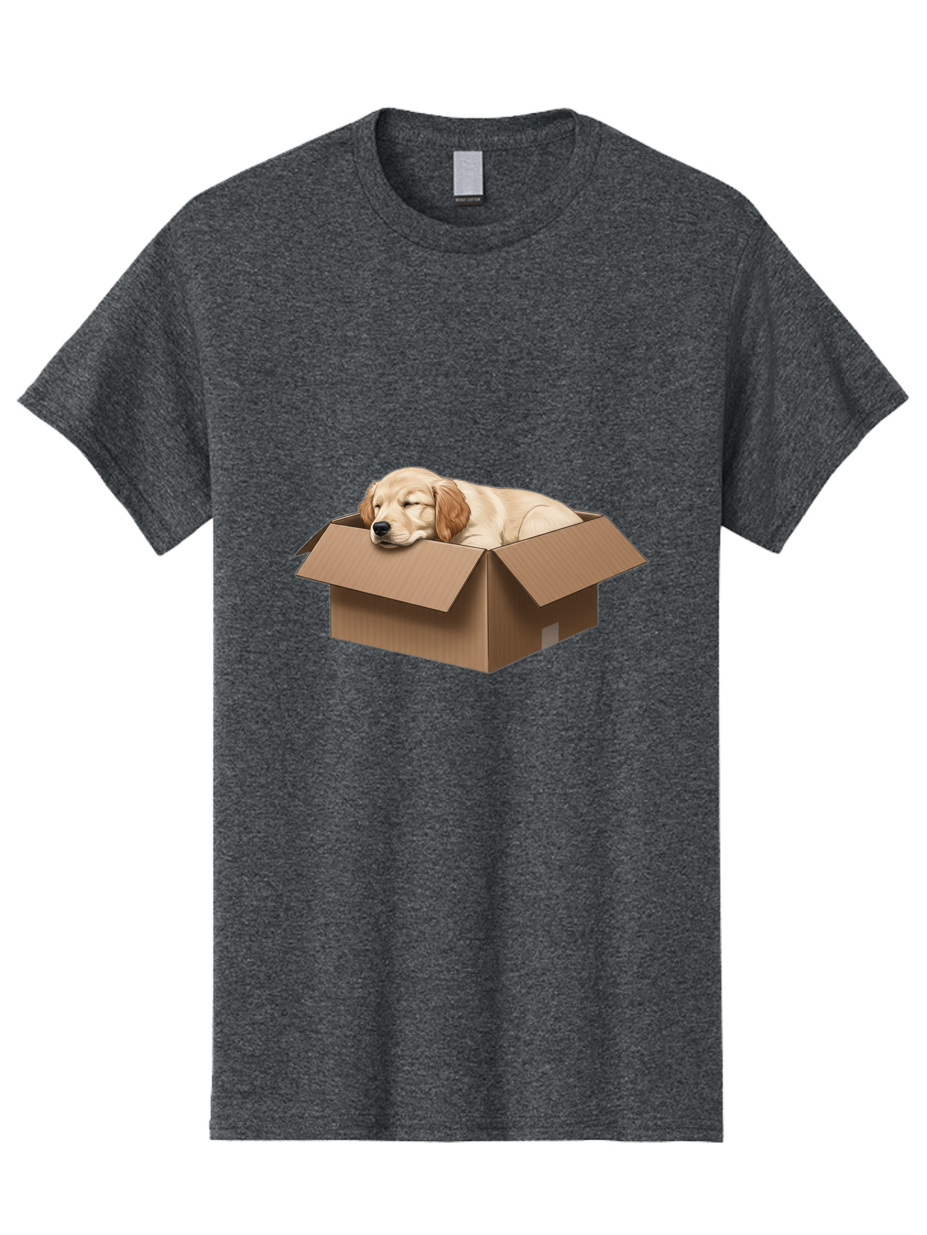 Sleeping-Puppy-1 Men'S Graphic Tee, 100% Cotton, Comfortable Casual Summer Wear, Machine Washable, Sleeping Puppy, Cardboard Box, Adorable Dog, Cute Animal, Resting Pet, Dog In Box, Peaceful Scene, Puppy Love, Cozy Atmosphere, Sweet Dreams Bac417 8