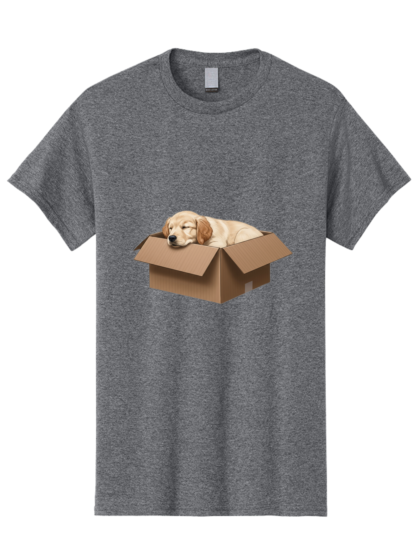 Sleeping-Puppy-1 Men'S Graphic Tee, 100% Cotton, Comfortable Casual Summer Wear, Machine Washable, Sleeping Puppy, Cardboard Box, Adorable Dog, Cute Animal, Resting Pet, Dog In Box, Peaceful Scene, Puppy Love, Cozy Atmosphere, Sweet Dreams Bac417 14