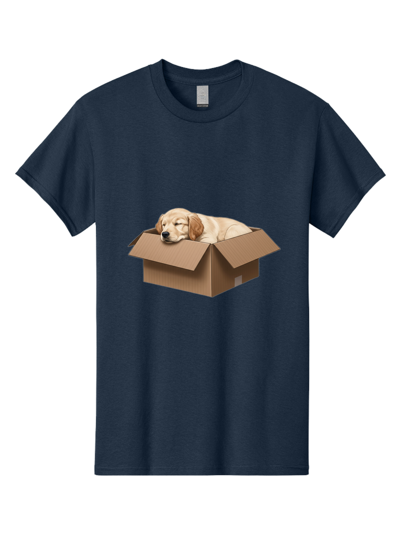 Sleeping-Puppy-1 Men'S Graphic Tee, 100% Cotton, Comfortable Casual Summer Wear, Machine Washable, Sleeping Puppy, Cardboard Box, Adorable Dog, Cute Animal, Resting Pet, Dog In Box, Peaceful Scene, Puppy Love, Cozy Atmosphere, Sweet Dreams Bac417 10