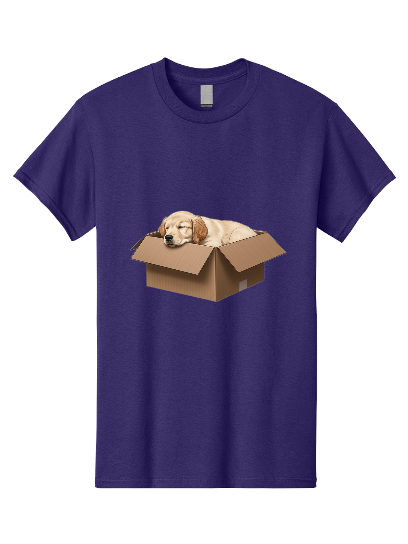 Sleeping-Puppy-1 Men'S Graphic Tee, 100% Cotton, Comfortable Casual Summer Wear, Machine Washable, Sleeping Puppy, Cardboard Box, Adorable Dog, Cute Animal, Resting Pet, Dog In Box, Peaceful Scene, Puppy Love, Cozy Atmosphere, Sweet Dreams Bac417 9