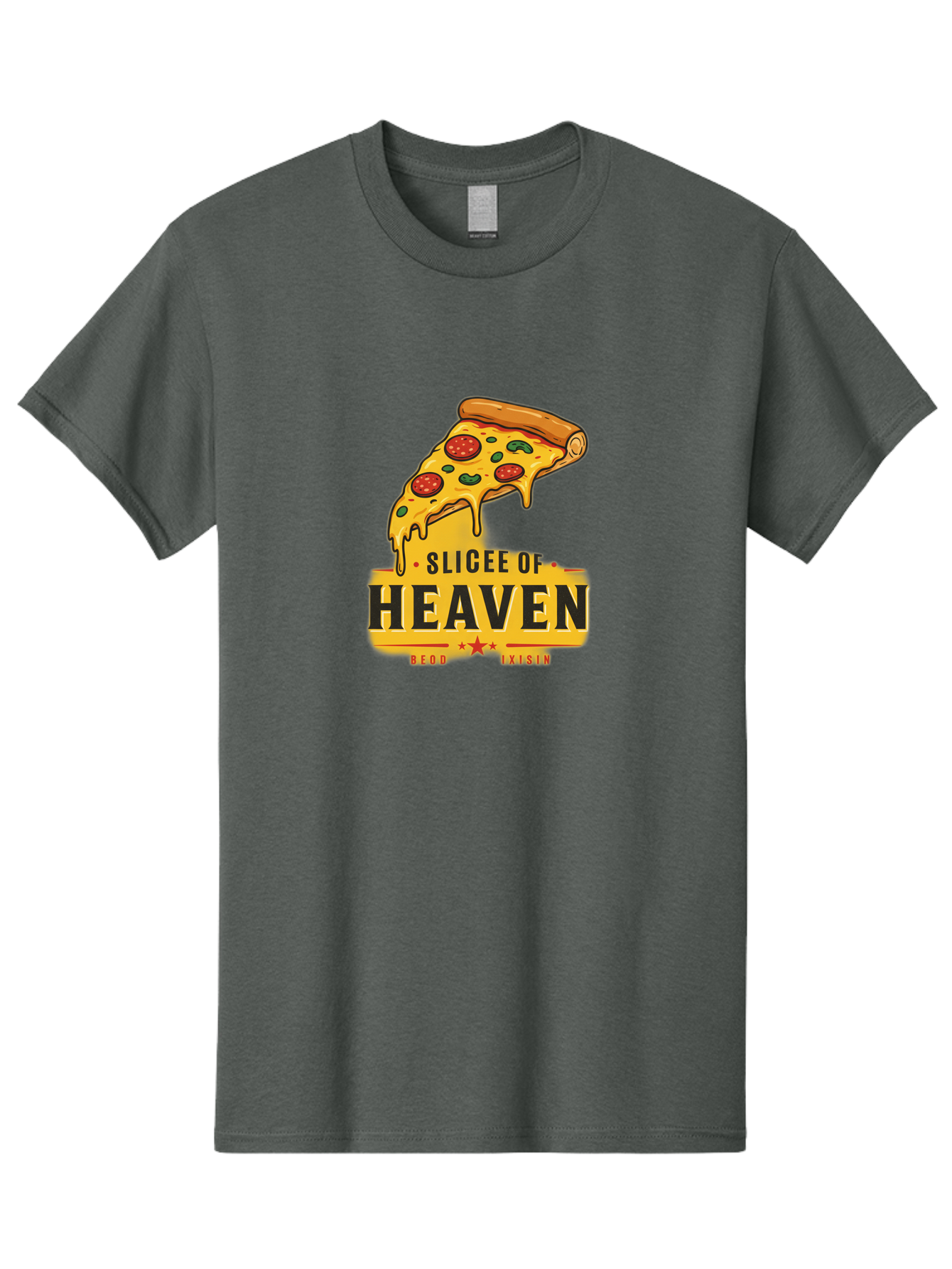 Slicee-Of-Heaven Men'S Graphic Tee, 100% Cotton, Comfortable Casual Summer Wear, Machine Washable, Cheesy Pizza Slice, Pepperoni Pizza, Melted Cheese, Food Logo, Pizza Branding, Heavenly Pizza, Foodie Graphics, Pizza Love, Culinary Art, Bac423 1