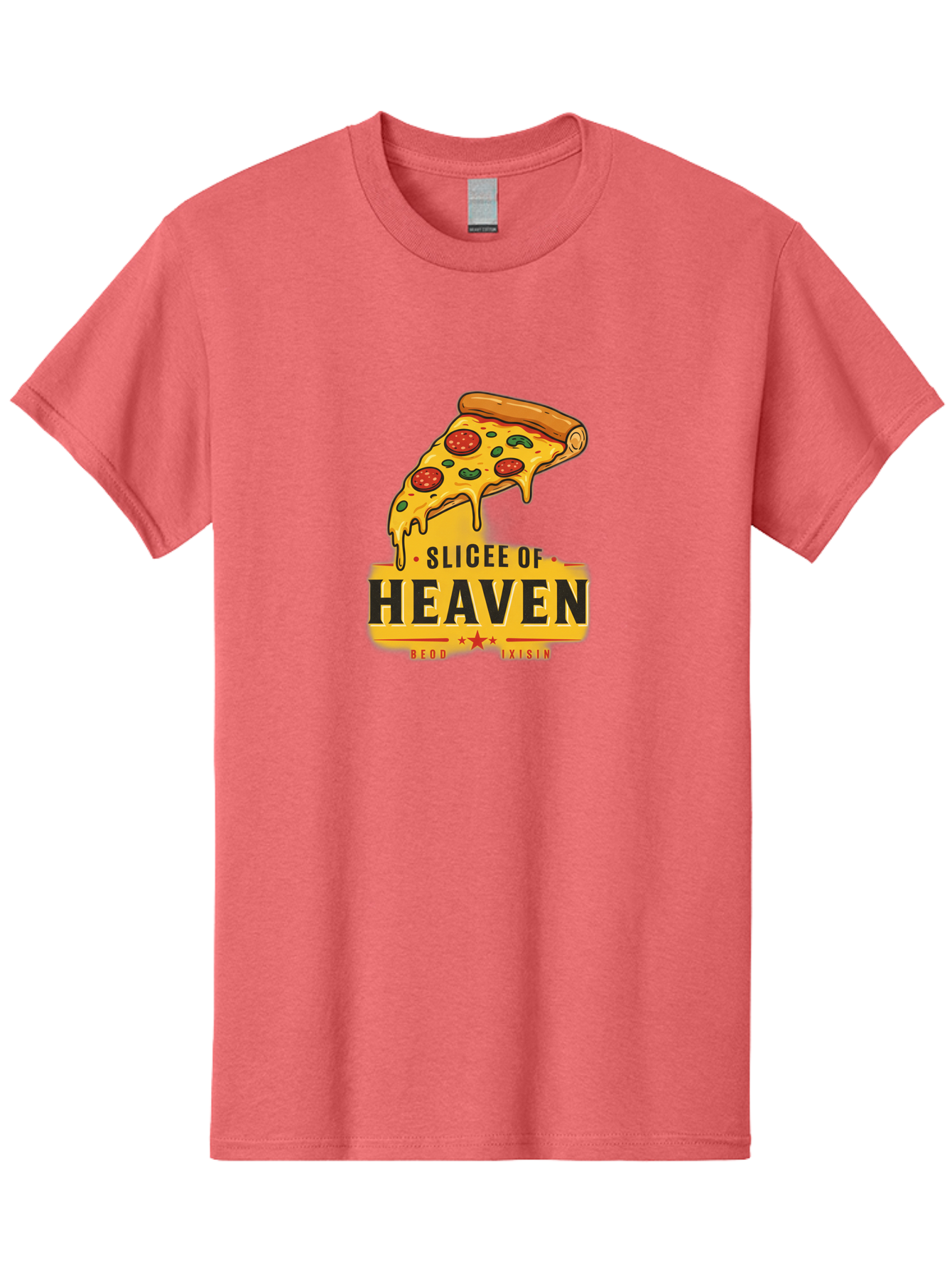 Slicee-Of-Heaven Men'S Graphic Tee, 100% Cotton, Comfortable Casual Summer Wear, Machine Washable, Cheesy Pizza Slice, Pepperoni Pizza, Melted Cheese, Food Logo, Pizza Branding, Heavenly Pizza, Foodie Graphics, Pizza Love, Culinary Art, Bac423 11