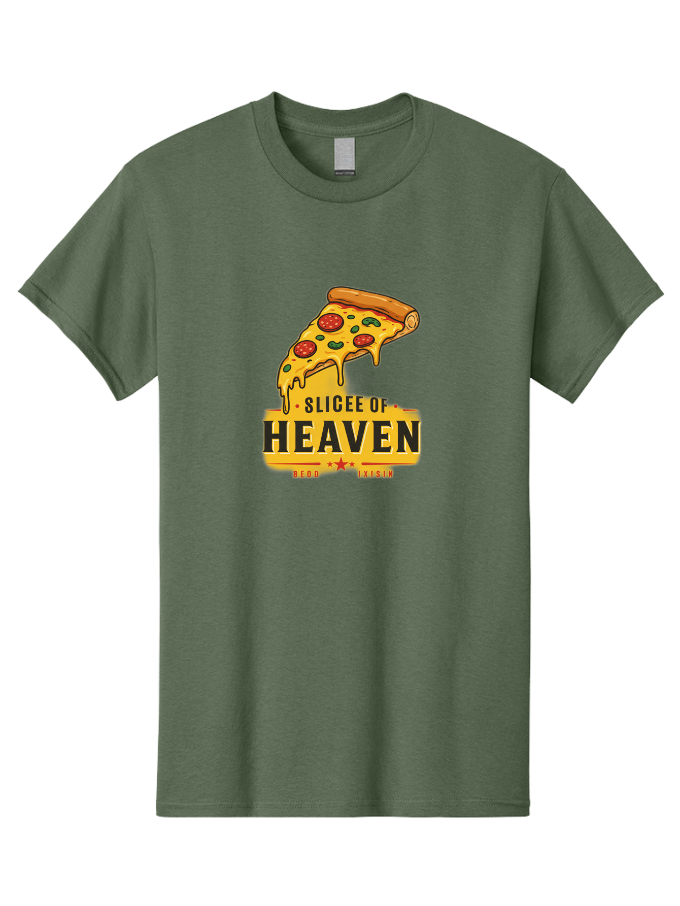 Slicee-Of-Heaven Men'S Graphic Tee, 100% Cotton, Comfortable Casual Summer Wear, Machine Washable, Cheesy Pizza Slice, Pepperoni Pizza, Melted Cheese, Food Logo, Pizza Branding, Heavenly Pizza, Foodie Graphics, Pizza Love, Culinary Art, Bac423 13