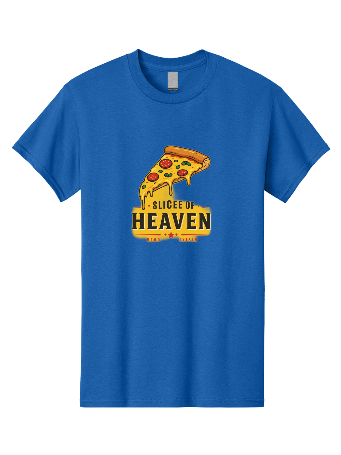 Slicee-Of-Heaven Men'S Graphic Tee, 100% Cotton, Comfortable Casual Summer Wear, Machine Washable, Cheesy Pizza Slice, Pepperoni Pizza, Melted Cheese, Food Logo, Pizza Branding, Heavenly Pizza, Foodie Graphics, Pizza Love, Culinary Art, Bac423 7