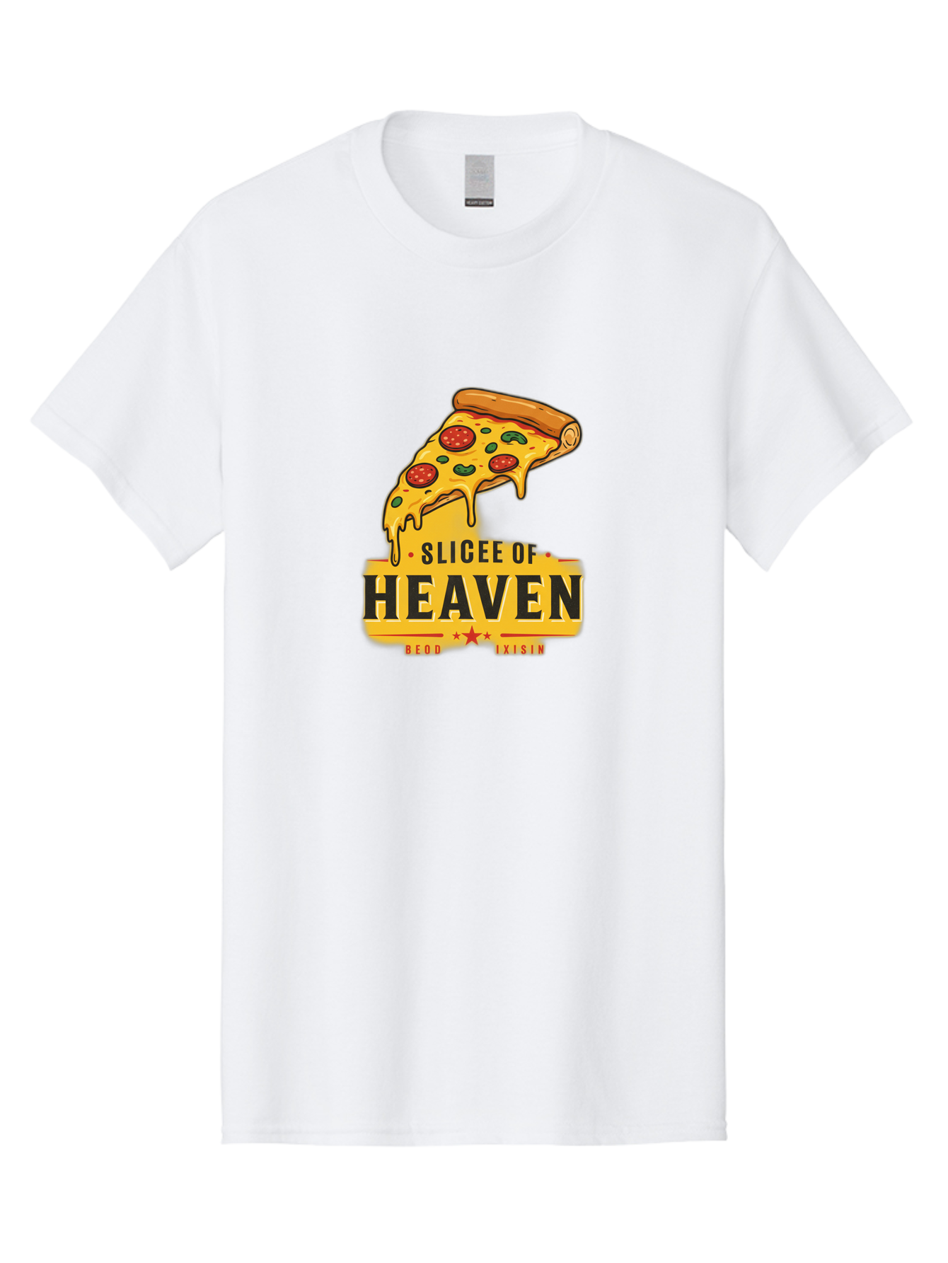 Slicee-Of-Heaven Men'S Graphic Tee, 100% Cotton, Comfortable Casual Summer Wear, Machine Washable, Cheesy Pizza Slice, Pepperoni Pizza, Melted Cheese, Food Logo, Pizza Branding, Heavenly Pizza, Foodie Graphics, Pizza Love, Culinary Art, Bac423 9