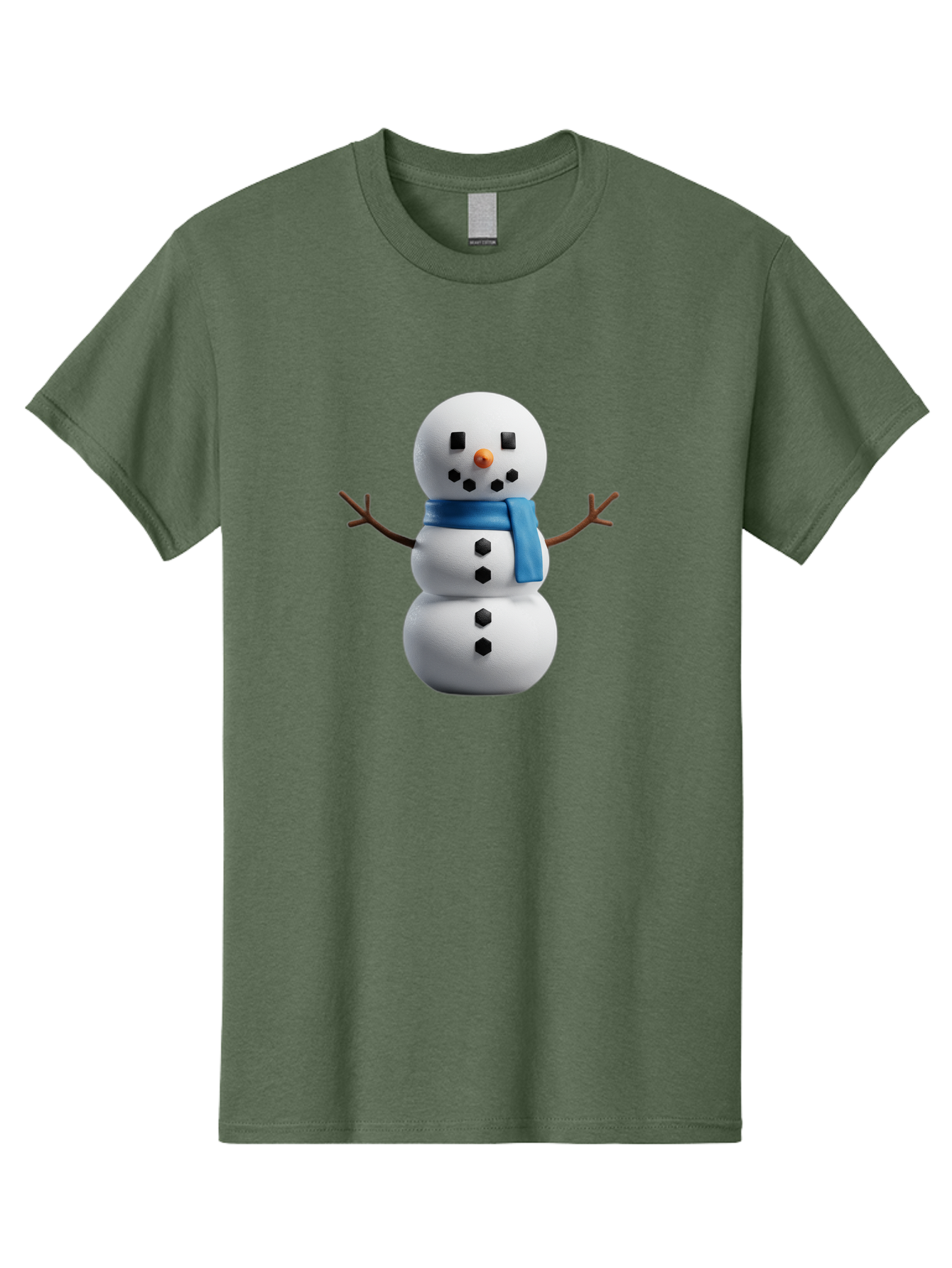 Snowman-3 Men'S Graphic Tee, 100% Cotton, Comfortable Casual Summer Wear, Machine Washable, Snowman With Blue Scarf, Winter Wonderland, Festive Season, Christmas Character, Snow Figure, Holiday Icon, 3D Snowman, Winter Decoration, Bac439 10
