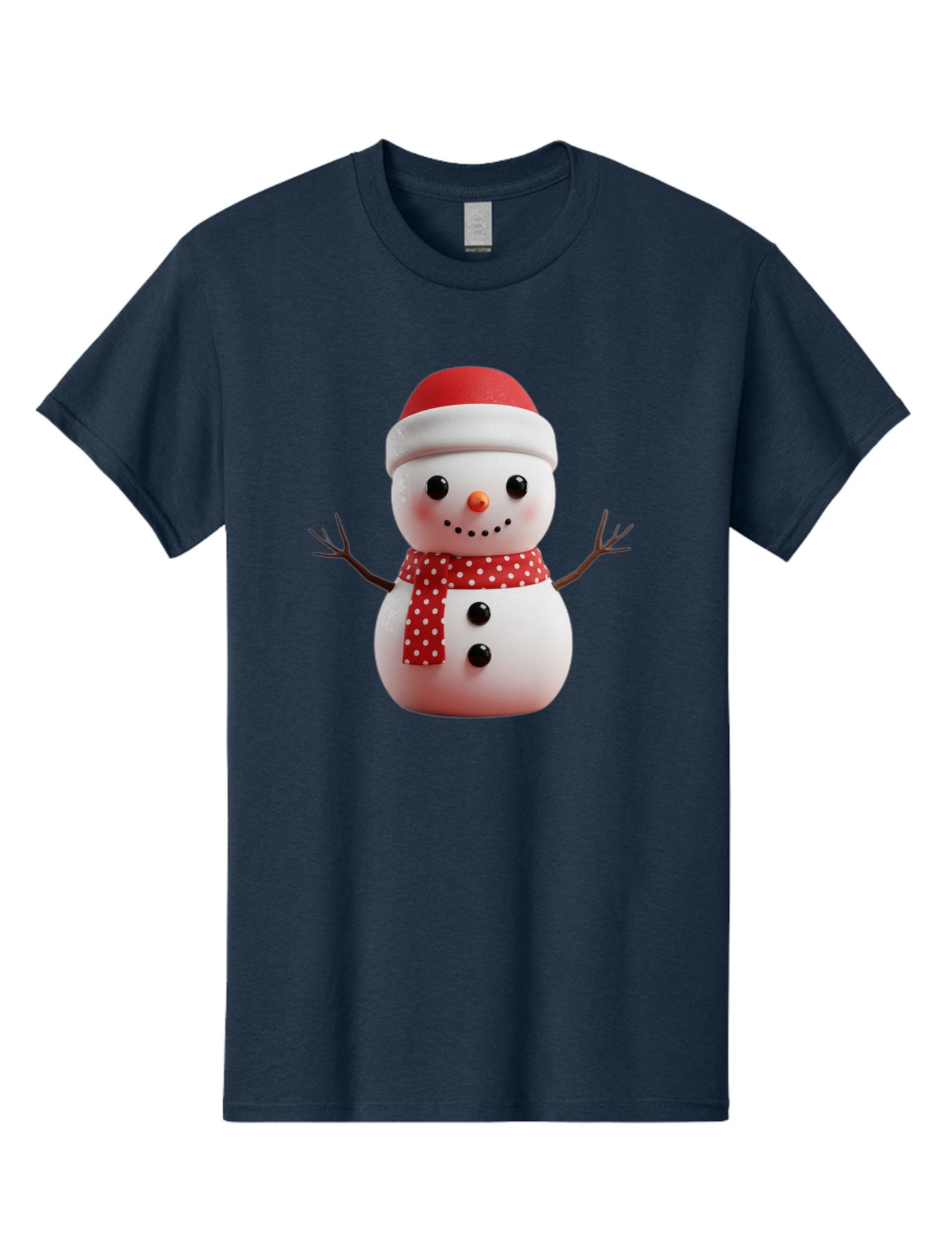 Snowman Men'S Graphic Tee, 100% Cotton, Comfortable Casual Summer Wear, Machine Washable, Snowman Figurine, Winter Decoration, Festive Snowman, Holiday Character, Red Scarf, White Polka Dots, Christmas Ornament, Snowman Charm, Bac445 15