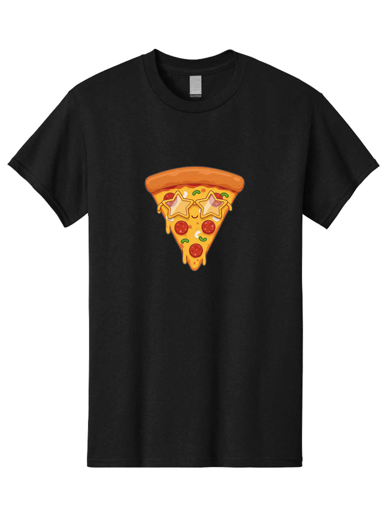 Star-Pizza-Slice Men'S Graphic Tee, 100% Cotton, Comfortable Casual Summer Wear, Machine Washable, Pizza Slice, Melted Cheese, Pepperoni Pizza, Star-Shaped Toppings, Cartoon-Style Pizza, Cheesy Goodness, Savory Delight, Pizza Love, Foodie Fun, Bac452 6