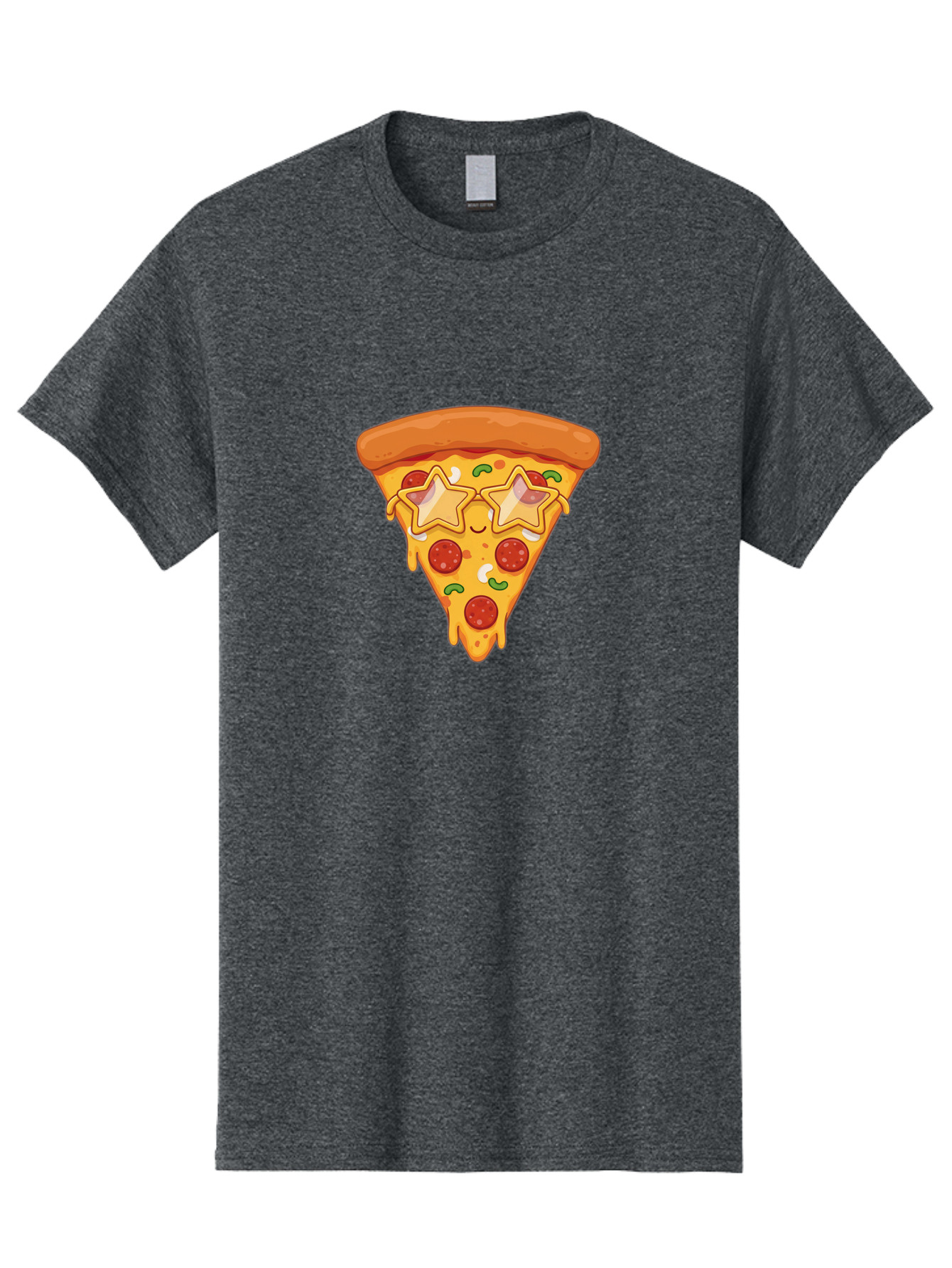 Star-Pizza-Slice Men'S Graphic Tee, 100% Cotton, Comfortable Casual Summer Wear, Machine Washable, Pizza Slice, Melted Cheese, Pepperoni Pizza, Star-Shaped Toppings, Cartoon-Style Pizza, Cheesy Goodness, Savory Delight, Pizza Love, Foodie Fun, Bac452 1