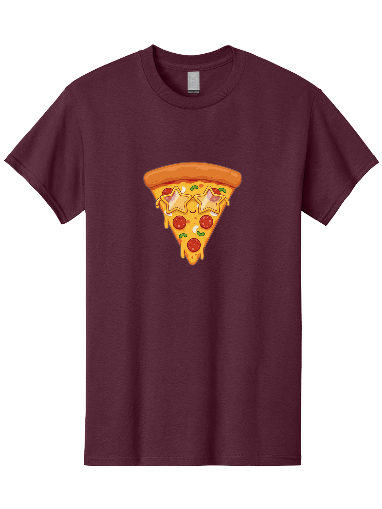 Star-Pizza-Slice Men'S Graphic Tee, 100% Cotton, Comfortable Casual Summer Wear, Machine Washable, Pizza Slice, Melted Cheese, Pepperoni Pizza, Star-Shaped Toppings, Cartoon-Style Pizza, Cheesy Goodness, Savory Delight, Pizza Love, Foodie Fun, Bac452 3