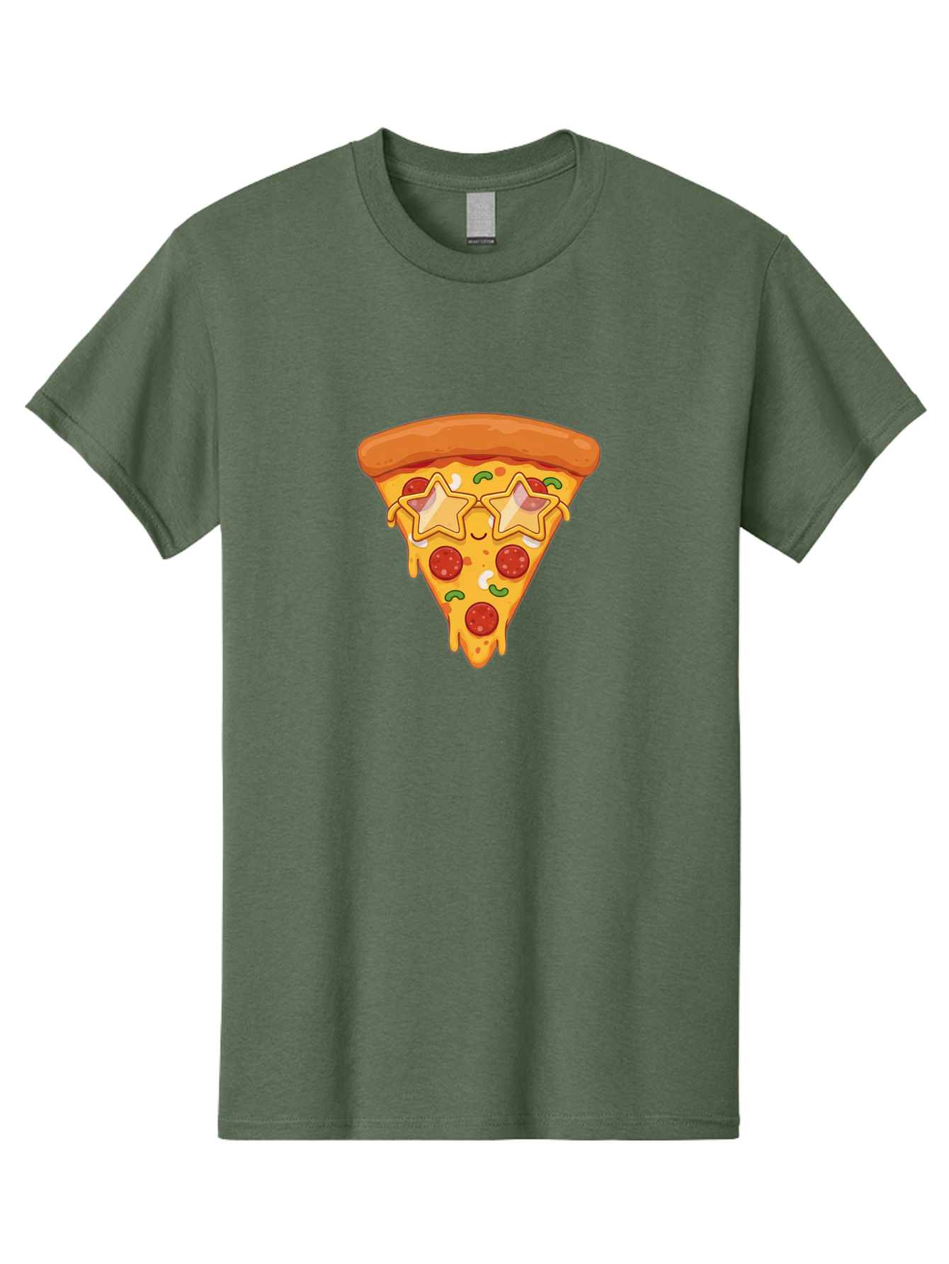 Star-Pizza-Slice Men'S Graphic Tee, 100% Cotton, Comfortable Casual Summer Wear, Machine Washable, Pizza Slice, Melted Cheese, Pepperoni Pizza, Star-Shaped Toppings, Cartoon-Style Pizza, Cheesy Goodness, Savory Delight, Pizza Love, Foodie Fun, Bac452 9