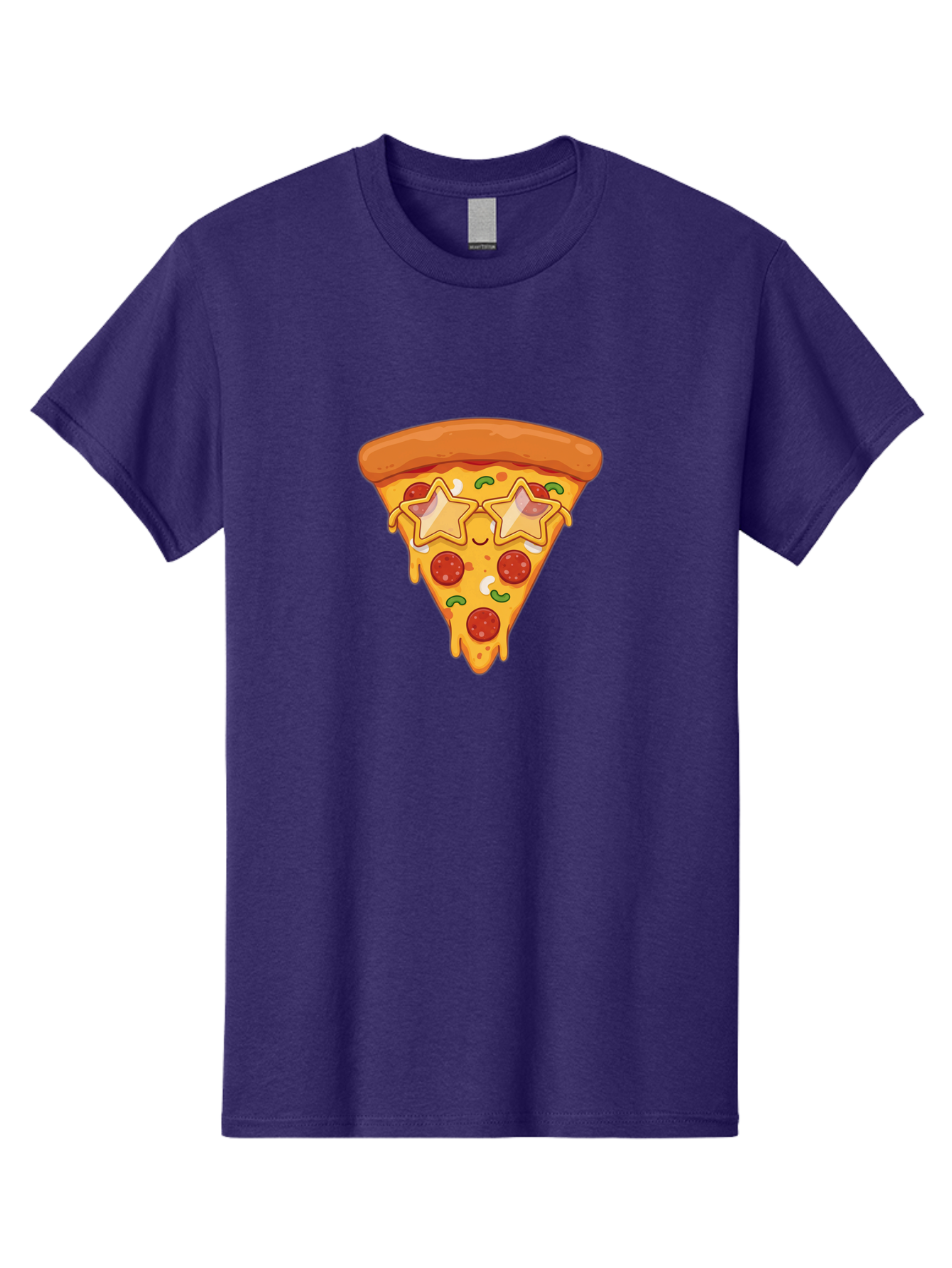 Star-Pizza-Slice Men'S Graphic Tee, 100% Cotton, Comfortable Casual Summer Wear, Machine Washable, Pizza Slice, Melted Cheese, Pepperoni Pizza, Star-Shaped Toppings, Cartoon-Style Pizza, Cheesy Goodness, Savory Delight, Pizza Love, Foodie Fun, Bac452 13