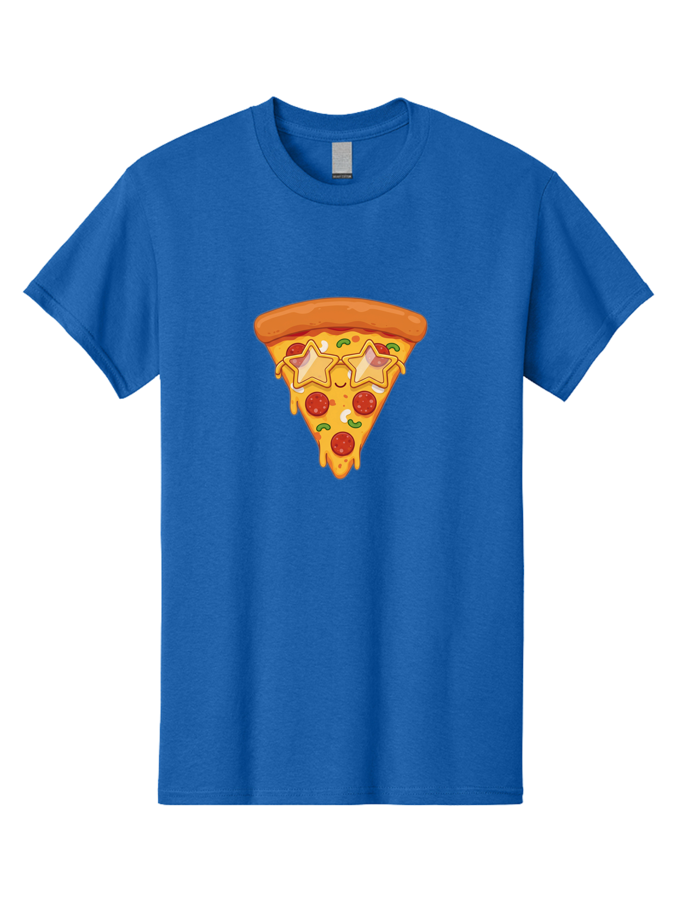 Star-Pizza-Slice Men'S Graphic Tee, 100% Cotton, Comfortable Casual Summer Wear, Machine Washable, Pizza Slice, Melted Cheese, Pepperoni Pizza, Star-Shaped Toppings, Cartoon-Style Pizza, Cheesy Goodness, Savory Delight, Pizza Love, Foodie Fun, Bac452 8
