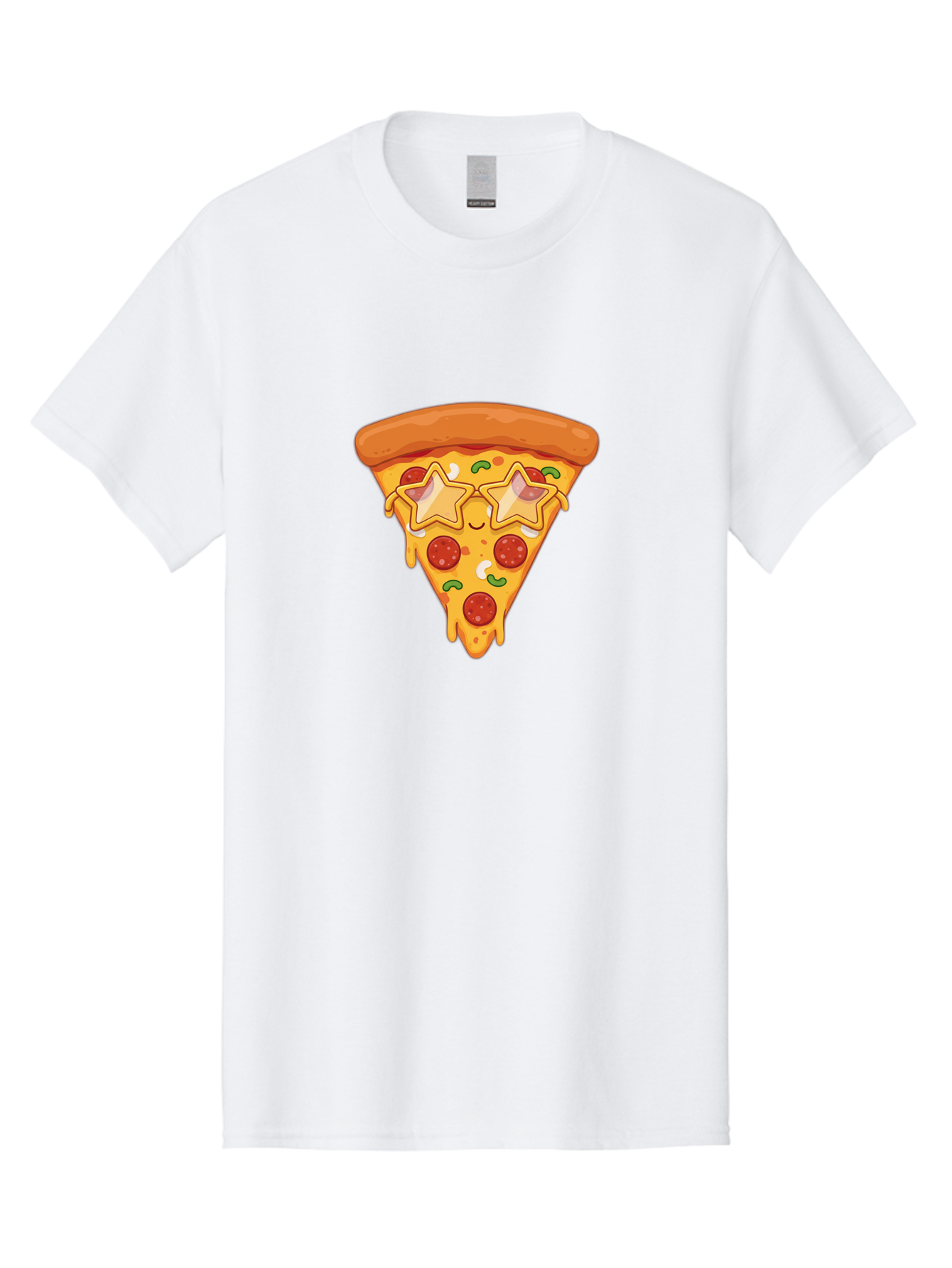 Star-Pizza-Slice Men'S Graphic Tee, 100% Cotton, Comfortable Casual Summer Wear, Machine Washable, Pizza Slice, Melted Cheese, Pepperoni Pizza, Star-Shaped Toppings, Cartoon-Style Pizza, Cheesy Goodness, Savory Delight, Pizza Love, Foodie Fun, Bac452 10