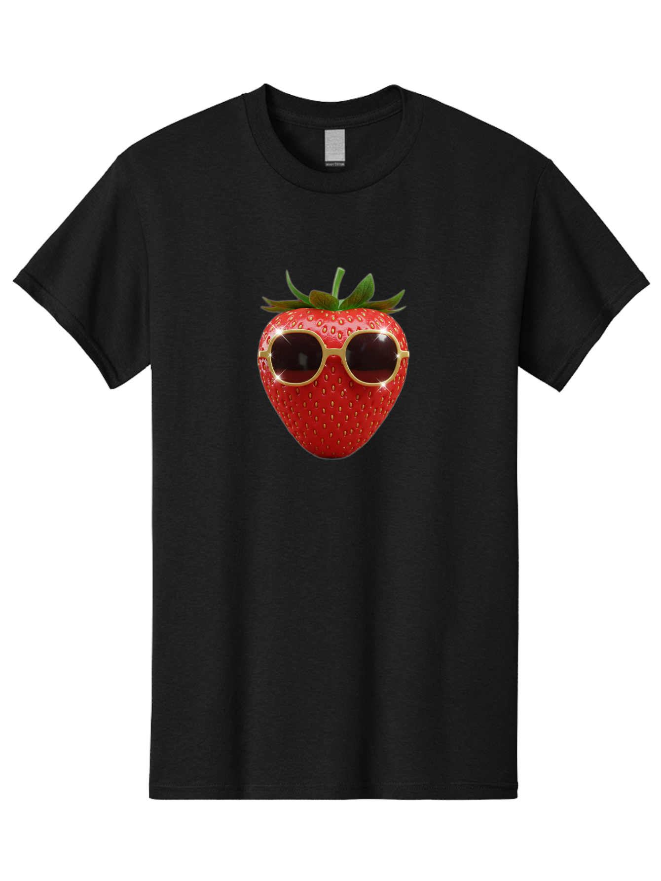 Strawberry-Sunglasses-2 Men'S Graphic Tee, 100% Cotton, Comfortable Casual Summer Wear, Machine Washable, Strawberry Wearing Sunglasses, Funny Fruit, Quirky Character, Red Strawberries, Cool Shades, Fresh Produce, Playful Vibe, Summer Fun Bac487 14
