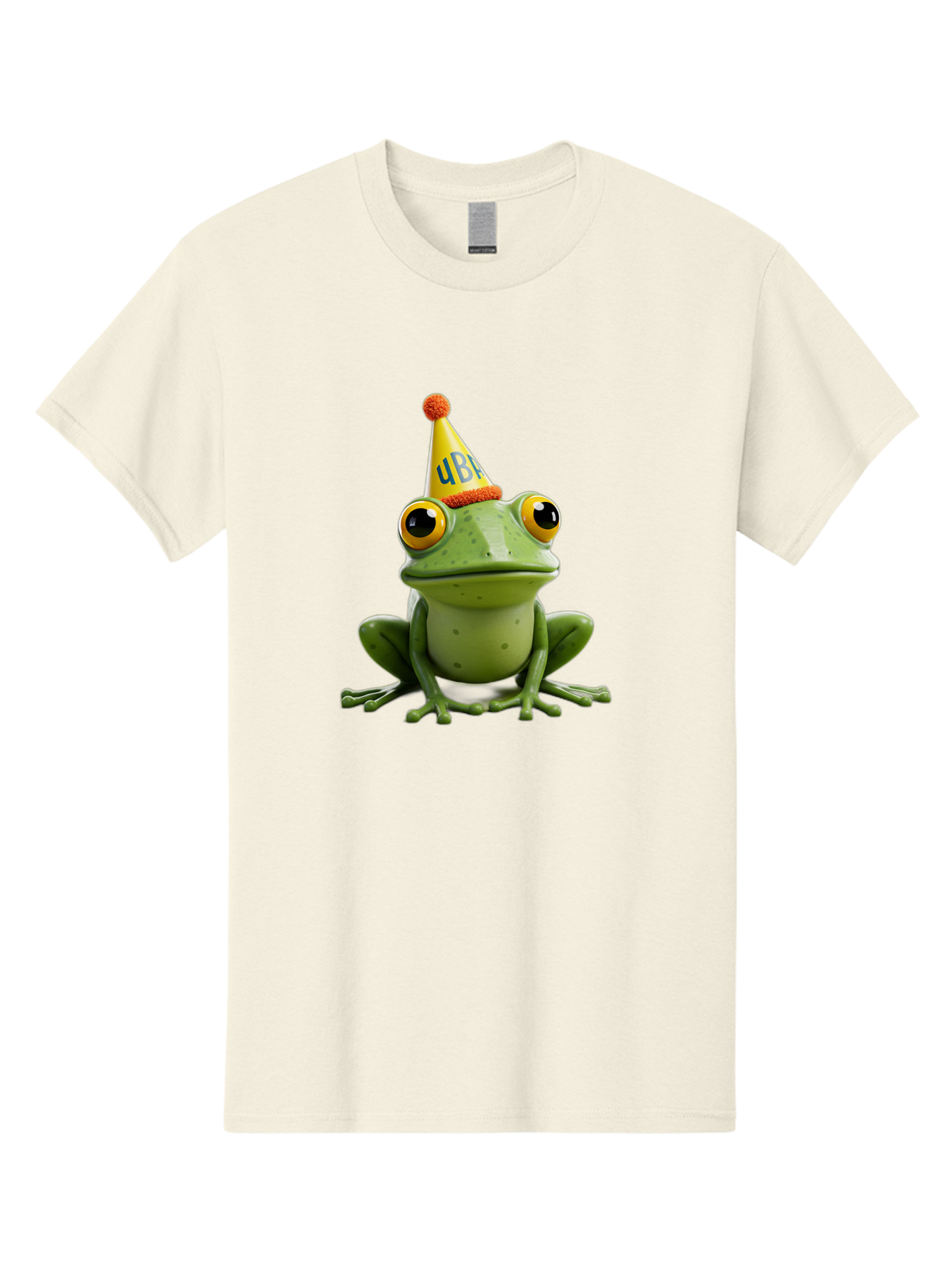 Ube-Frog Men'S Graphic Tee, 100% Cotton, Comfortable Casual Summer Wear, Machine Washable, Cartoon Frog, Party Hat, Funny Animal, Quirky Character, Amusement, Comical Illustration, Festive Vibe, Humor, Meme Inspiration, Entertaining Graphic Bac530 12