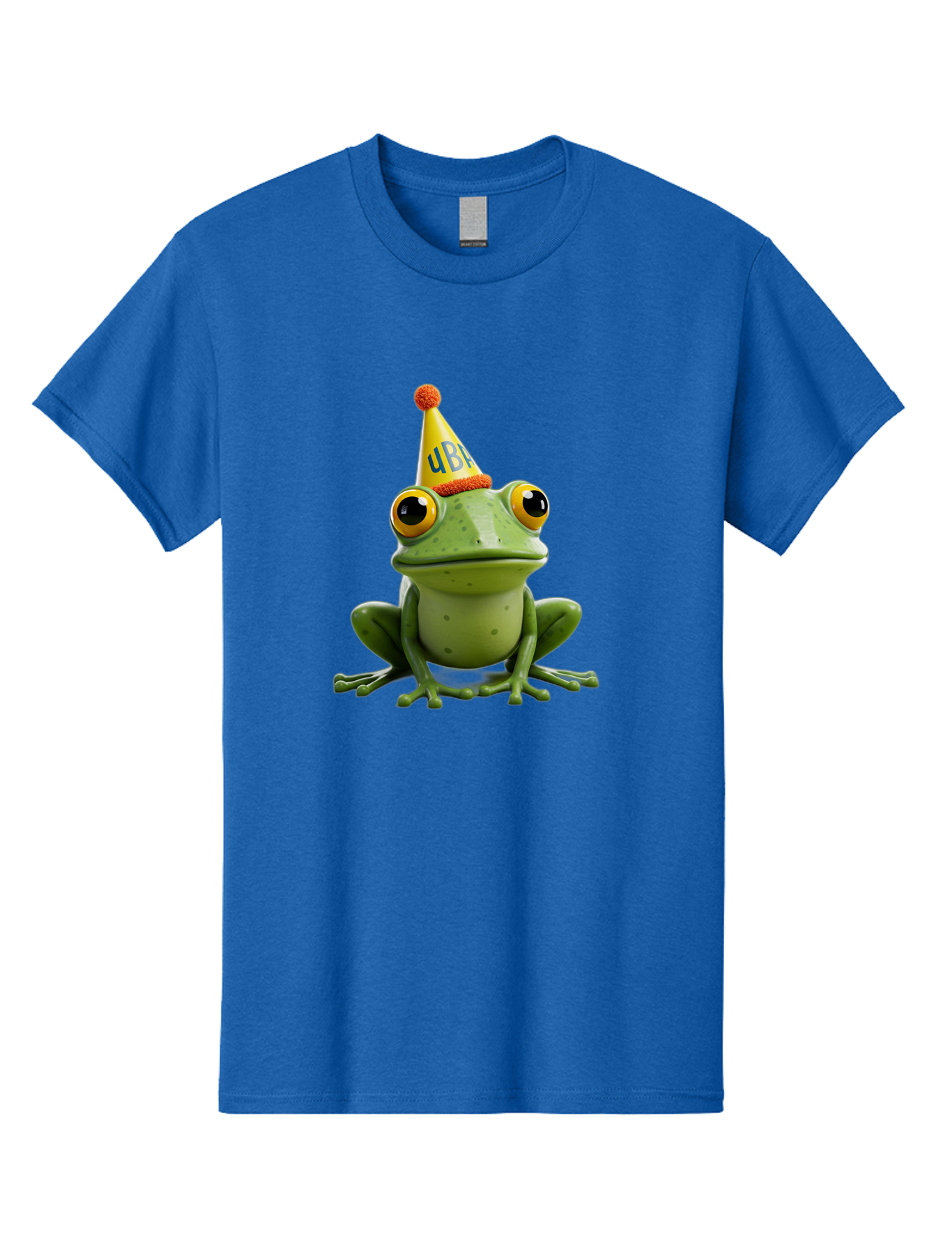 Ube-Frog Men'S Graphic Tee, 100% Cotton, Comfortable Casual Summer Wear, Machine Washable, Cartoon Frog, Party Hat, Funny Animal, Quirky Character, Amusement, Comical Illustration, Festive Vibe, Humor, Meme Inspiration, Entertaining Graphic Bac530 14