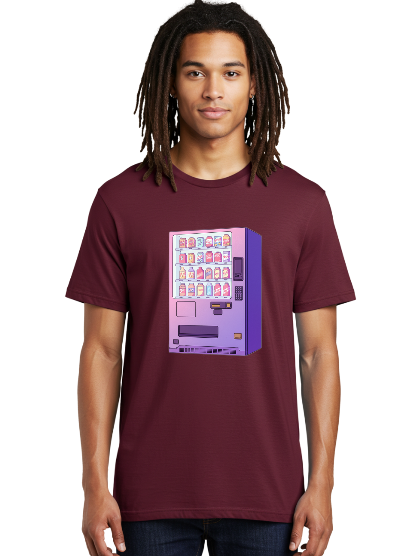 Vending-Machine Men'S Graphic Tee, 100% Cotton, Comfortable Casual Summer Wear, Machine Washable, Vending Machine, Soda Drinks, Colorful Cans, Vending Machine Interface, Automated Retail, Convenience Technology, Soft Drink Dispenser, Bac546 29