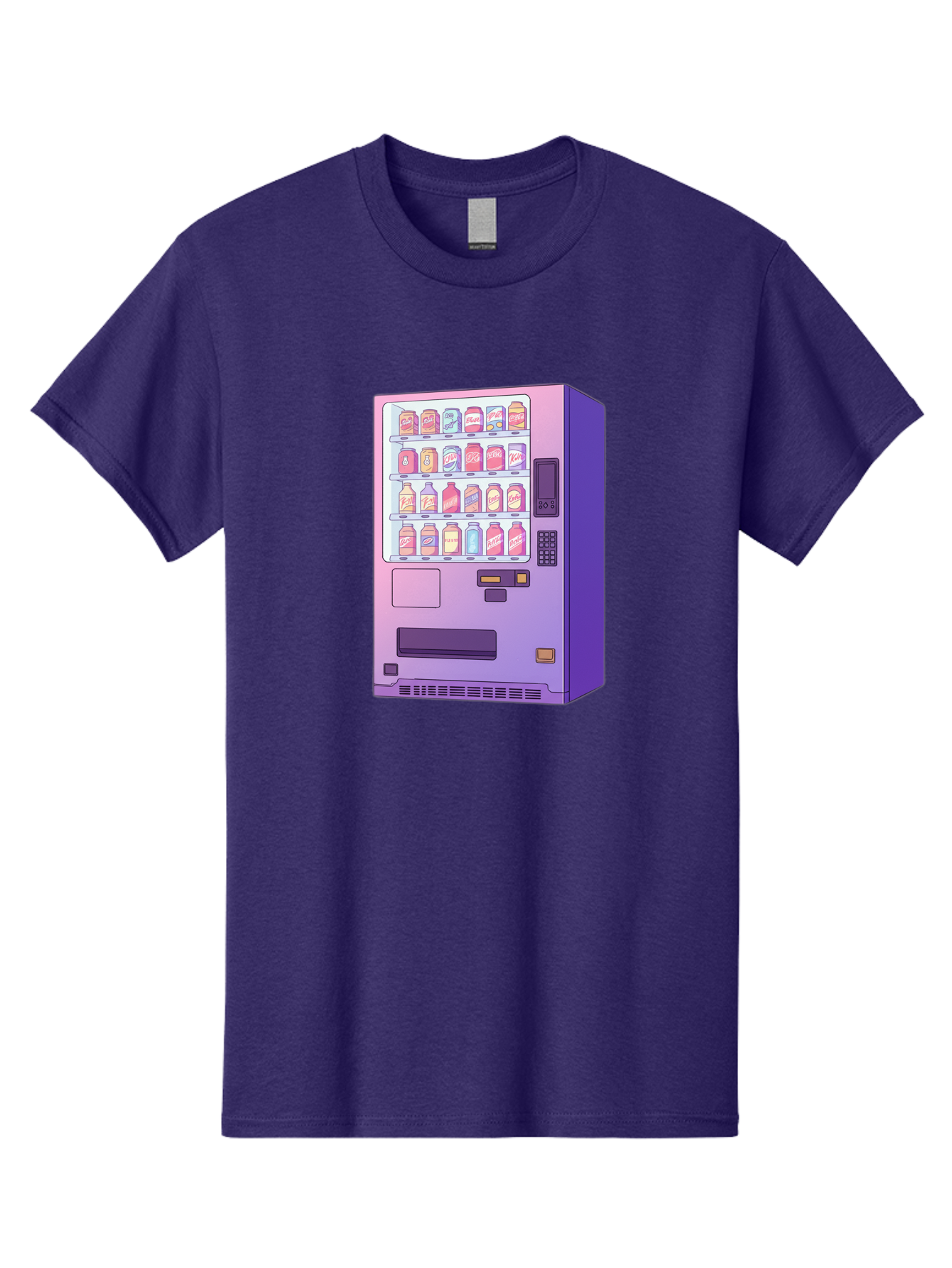 Vending-Machine Men'S Graphic Tee, 100% Cotton, Comfortable Casual Summer Wear, Machine Washable, Vending Machine, Soda Drinks, Colorful Cans, Vending Machine Interface, Automated Retail, Convenience Technology, Soft Drink Dispenser, Bac546 4
