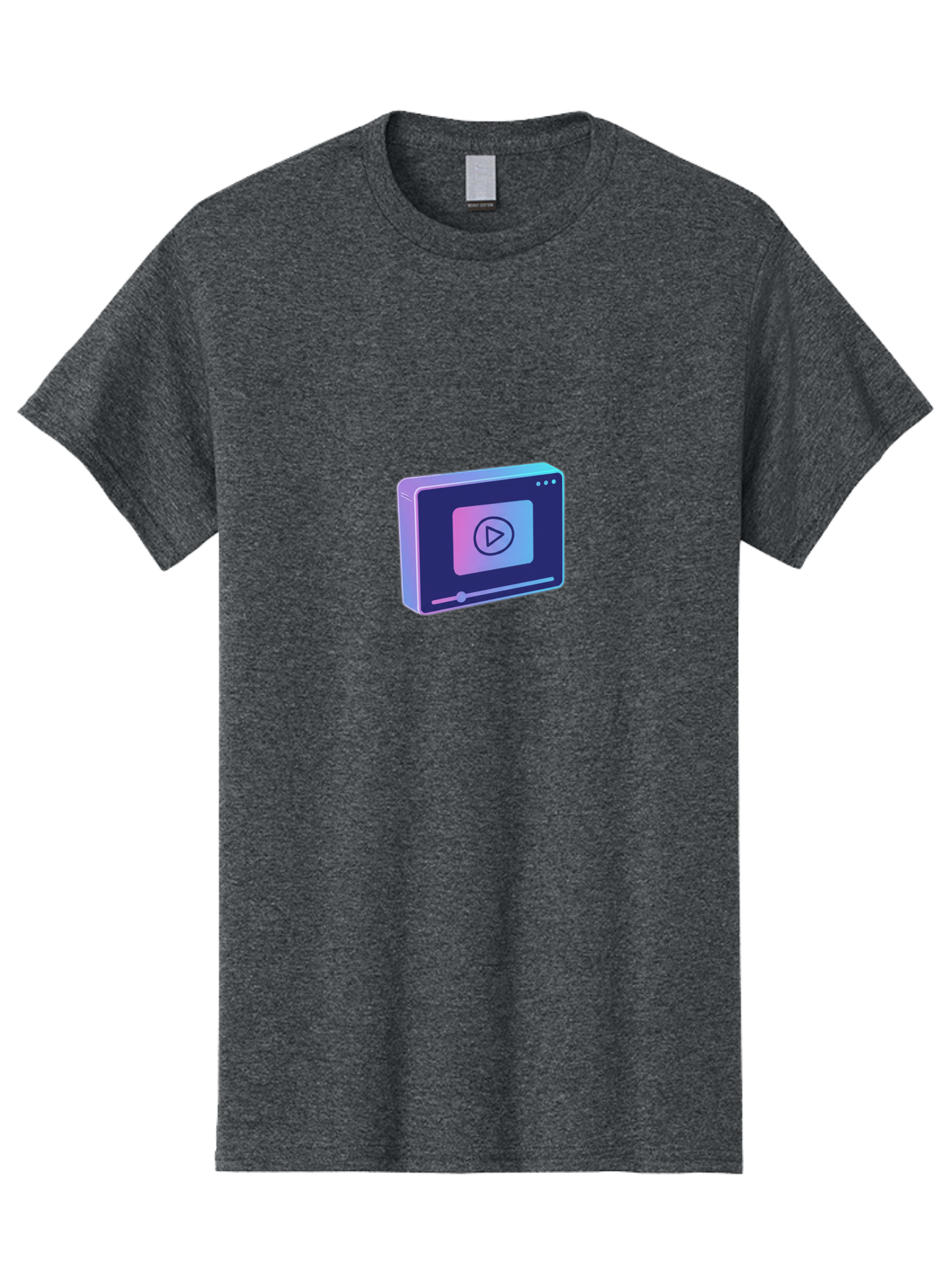 Video-Player Men'S Graphic Tee, 100% Cotton, Comfortable Casual Summer Wear, Machine Washable, Video Player Icon, Play Button, Media Player, Digital Video, Online Streaming, Playback Controls Bac548 13