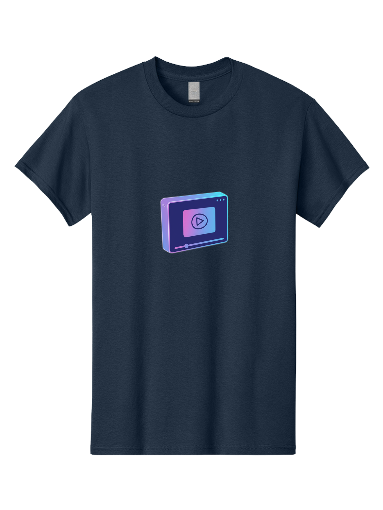 Video-Player Men'S Graphic Tee, 100% Cotton, Comfortable Casual Summer Wear, Machine Washable, Video Player Icon, Play Button, Media Player, Digital Video, Online Streaming, Playback Controls Bac548 6