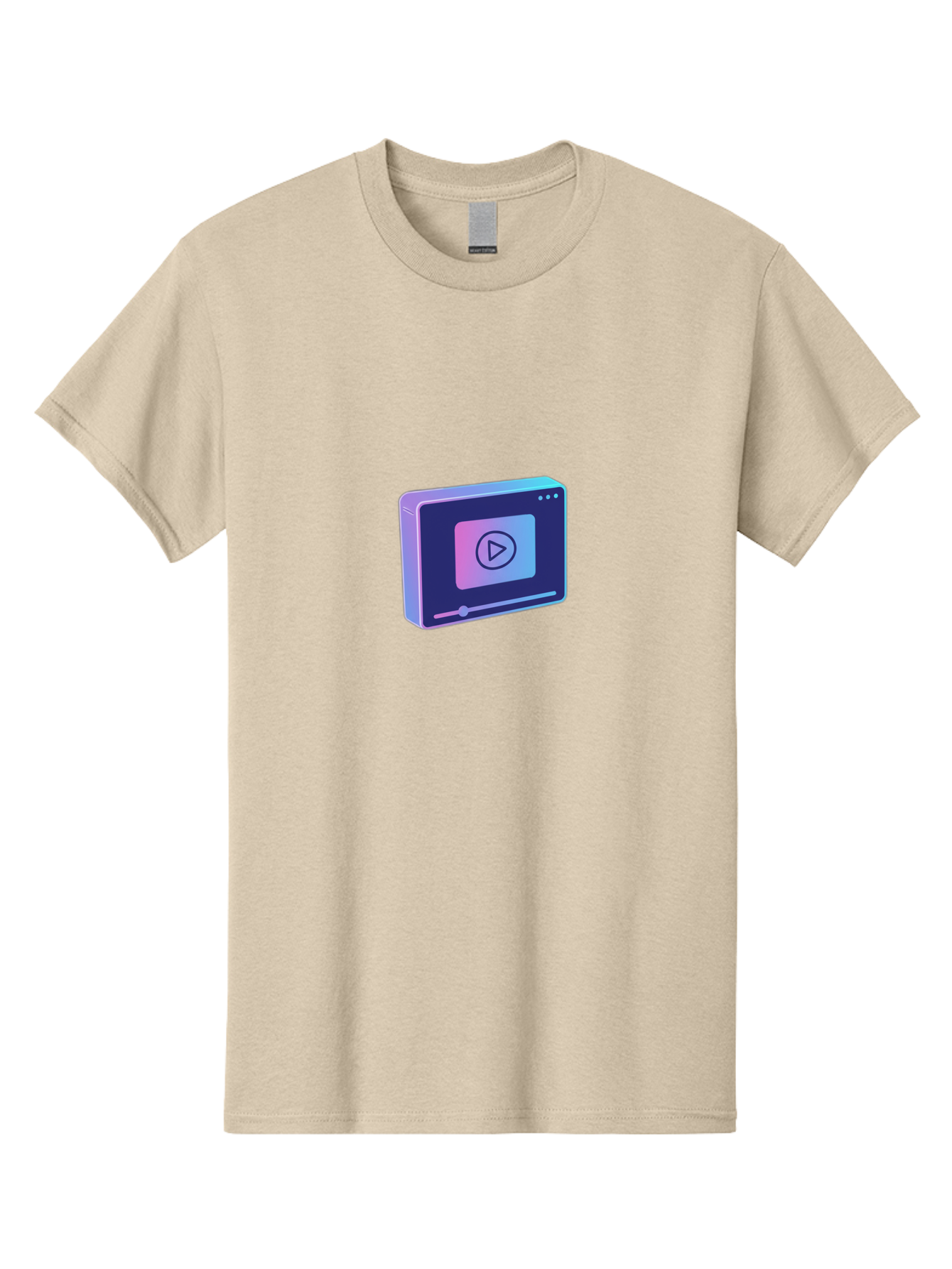 Video-Player Men'S Graphic Tee, 100% Cotton, Comfortable Casual Summer Wear, Machine Washable, Video Player Icon, Play Button, Media Player, Digital Video, Online Streaming, Playback Controls Bac548 7