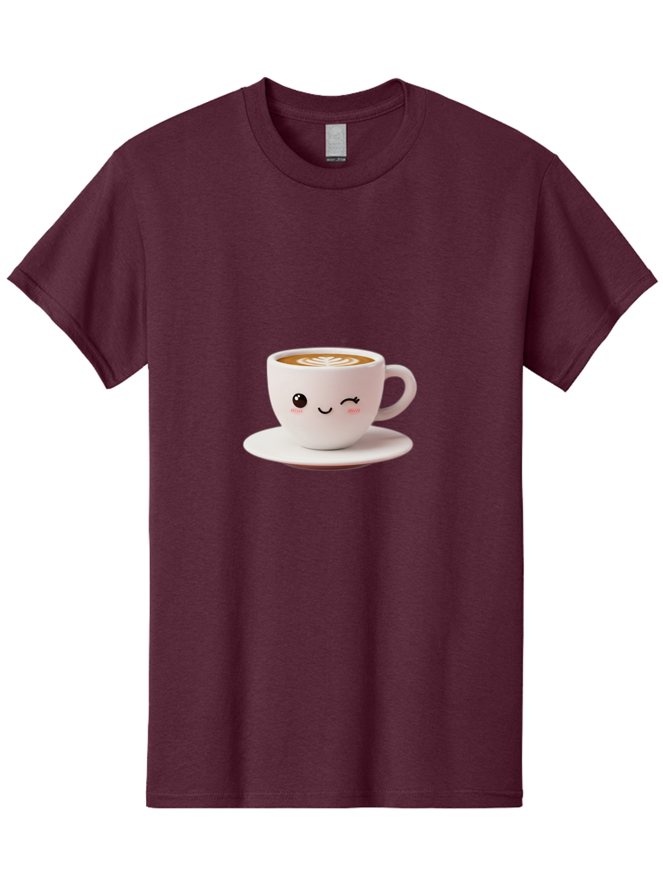 Winking-Coffee-Cup Men'S Graphic Tee, 100% Cotton, Comfortable Casual Summer Wear, Machine Washable, Cute Coffee Cup, Cartoon Character, Coffee Break, Latte Art, Winking Face, Adorable Design, Morning Pick-Me-Up, Coffee Lover, Cozy Vibes Bac553 5