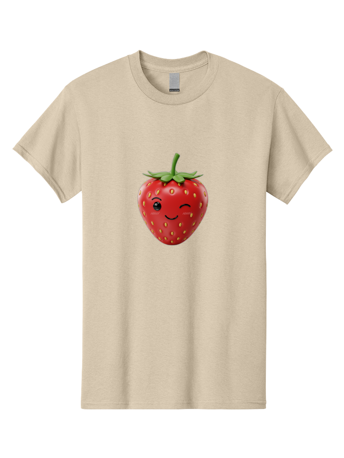 Winking-Strawberry-10 Men'S Graphic Tee, 100% Cotton, Comfortable Casual Summer Wear, Machine Washable, Red Strawberry, Cartoon Character, Winking Face, Smiling Strawberry, Cute Emoji, Fruit Illustration, Yellow Seeds, Strawberry Icon Bac555 10