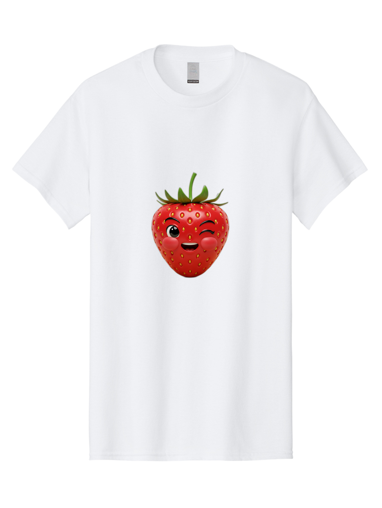 Winking-Strawberry-4 Men'S Graphic Tee, 100% Cotton, Comfortable Casual Summer Wear, Machine Washable, Cartoon Strawberry, Winking Face, Playful Fruit, Cute Emoji, Strawberry Character, Fun Illustration, Fresh Fruit, Sweet Treat, Bac561 8