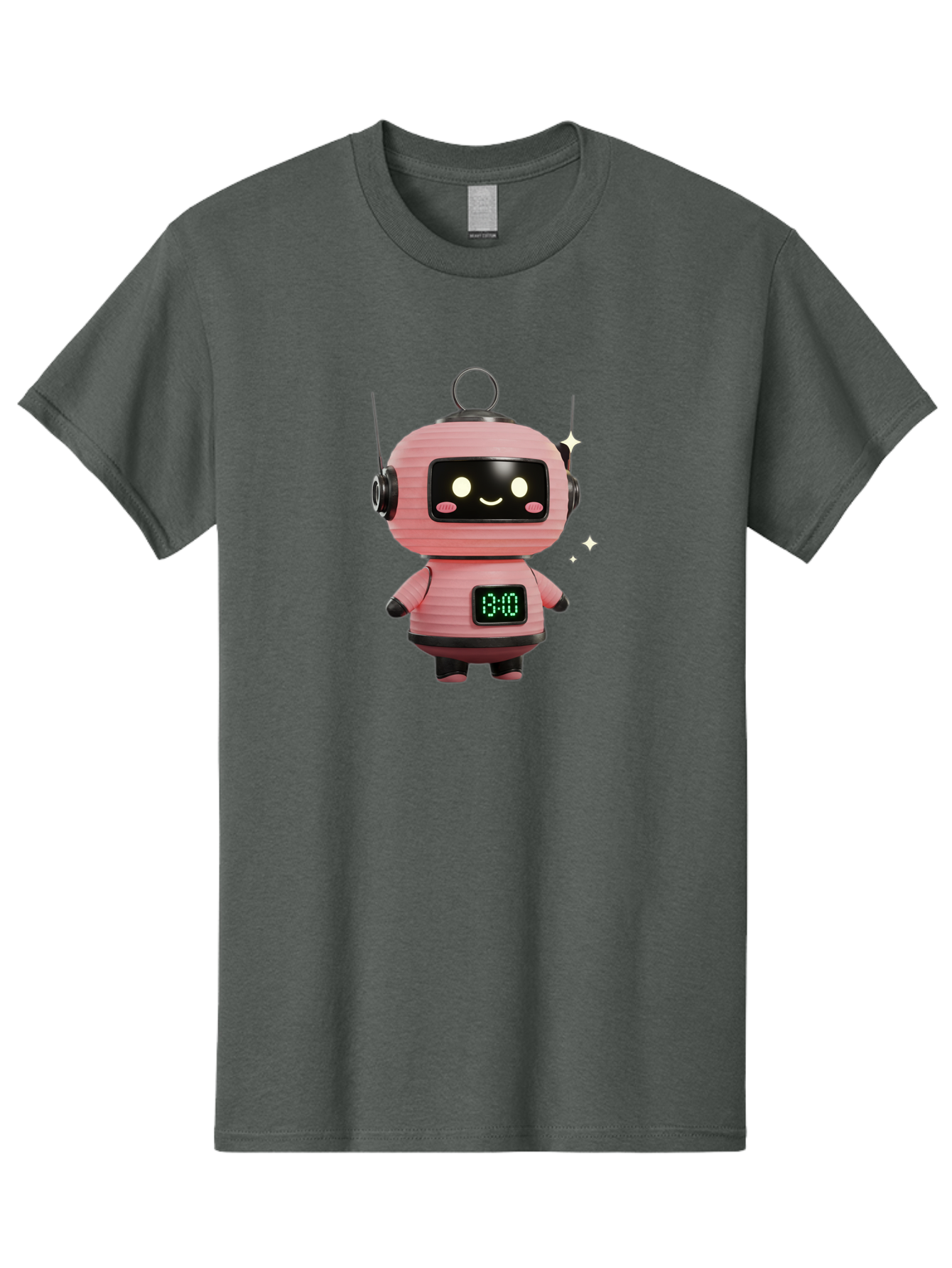13-00-Robot Men'S Graphic Tee, 100% Cotton, Comfortable Casual Summer Wear, Machine Washable, Cartoon Robot With Clock, Digital Time Display, 13:00, Futuristic Design, Robot Character, Alarm Clock, Kawaii Style, Robot Technology, Bac572 9