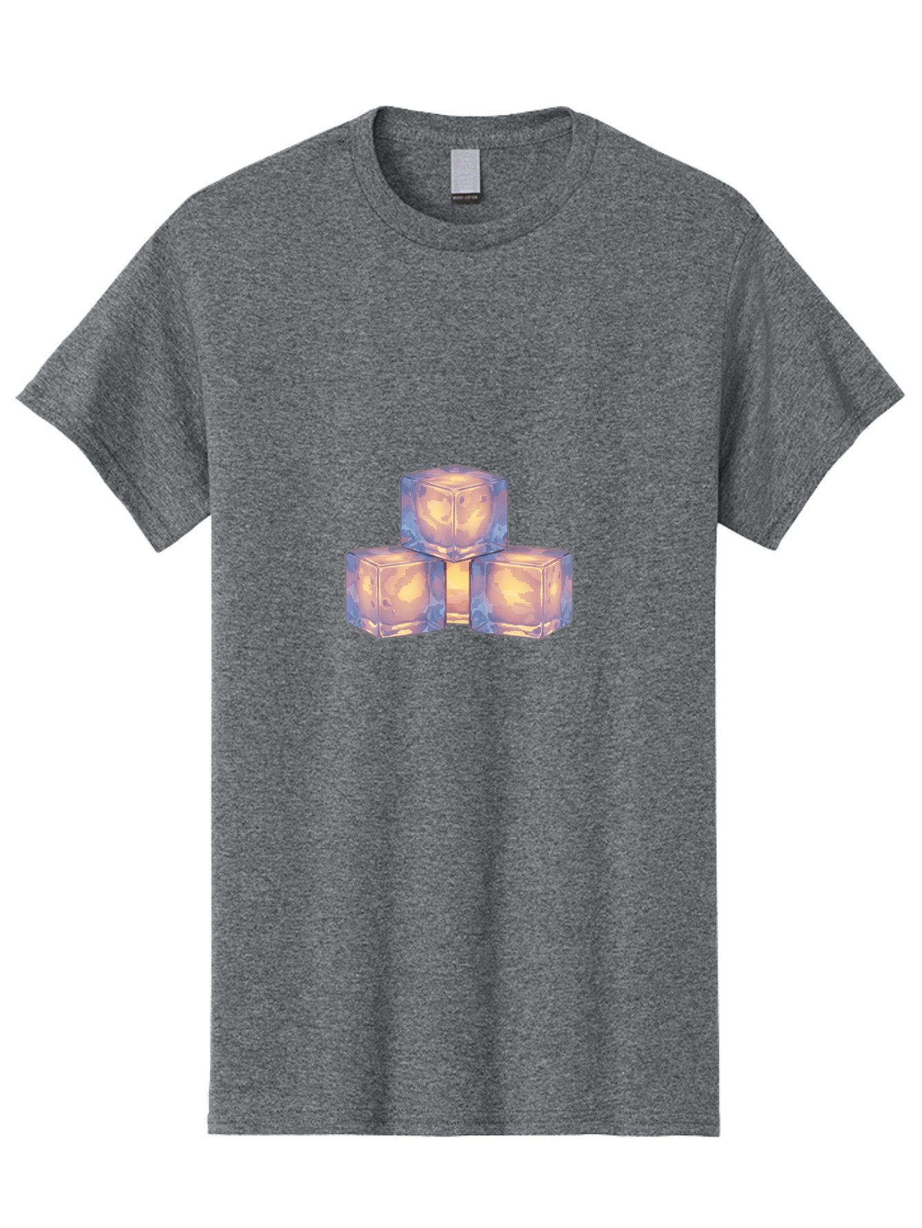 3-Ice-Cubes Men'S Graphic Tee, 100% Cotton, Comfortable Casual Summer Wear, Machine Washable, Ice Cubes, Crystal Clear Ice, Refreshing Drink, Cold Beverage, Melting Ice, Cube Shape, Transparent Ice, Frozen Water, Glassy Texture, Icy Appearance Bac573 11
