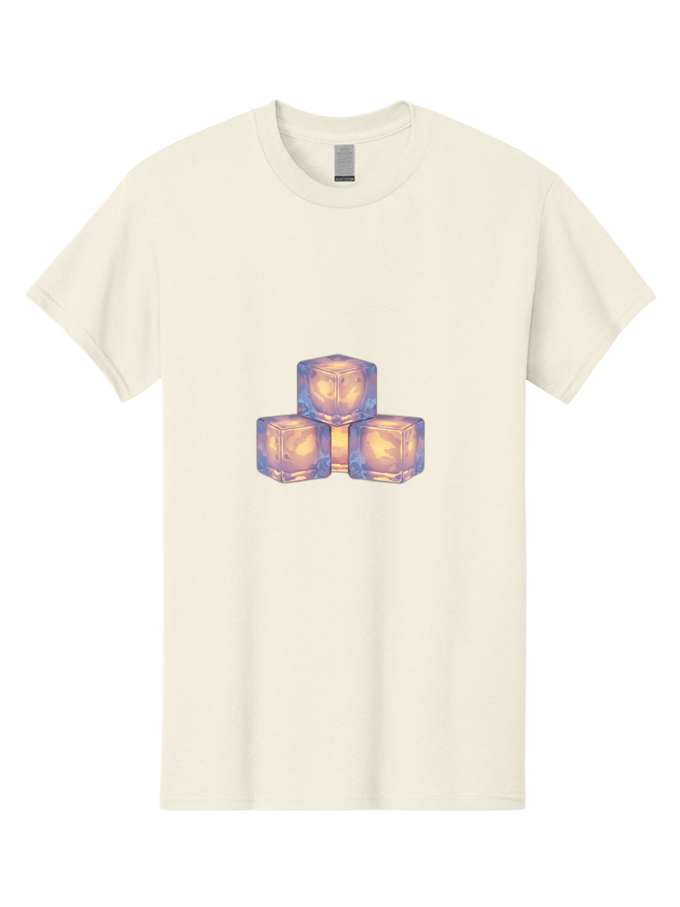 3-Ice-Cubes Men'S Graphic Tee, 100% Cotton, Comfortable Casual Summer Wear, Machine Washable, Ice Cubes, Crystal Clear Ice, Refreshing Drink, Cold Beverage, Melting Ice, Cube Shape, Transparent Ice, Frozen Water, Glassy Texture, Icy Appearance Bac573 14