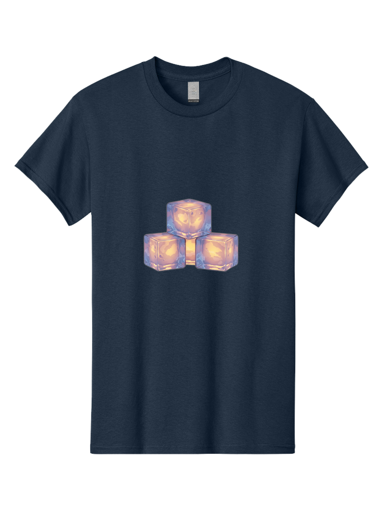 3-Ice-Cubes Men'S Graphic Tee, 100% Cotton, Comfortable Casual Summer Wear, Machine Washable, Ice Cubes, Crystal Clear Ice, Refreshing Drink, Cold Beverage, Melting Ice, Cube Shape, Transparent Ice, Frozen Water, Glassy Texture, Icy Appearance Bac573 9