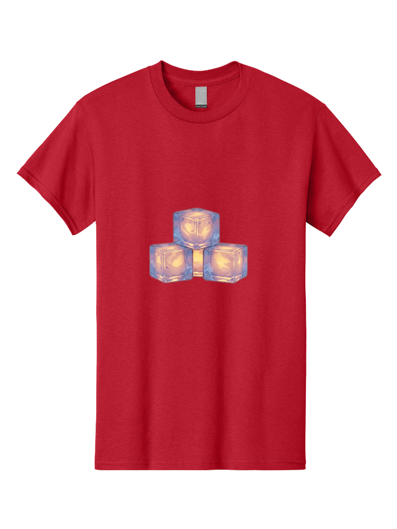 3-Ice-Cubes Men'S Graphic Tee, 100% Cotton, Comfortable Casual Summer Wear, Machine Washable, Ice Cubes, Crystal Clear Ice, Refreshing Drink, Cold Beverage, Melting Ice, Cube Shape, Transparent Ice, Frozen Water, Glassy Texture, Icy Appearance Bac573 10